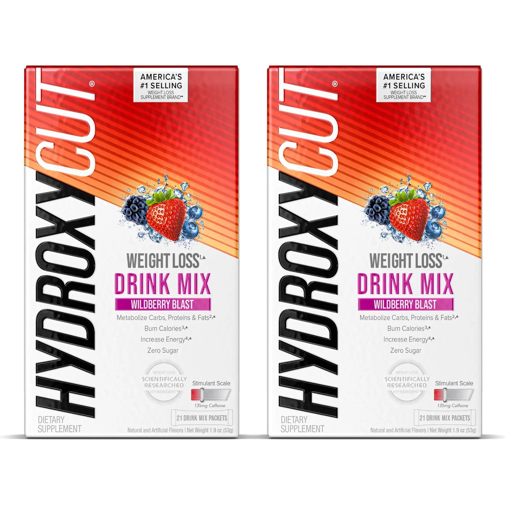 Hydroxycut Drink Mix | Energy Drink Powder | Wildberry Blast, 21 Packets, 2 Packs Hydroxycut Au supplements