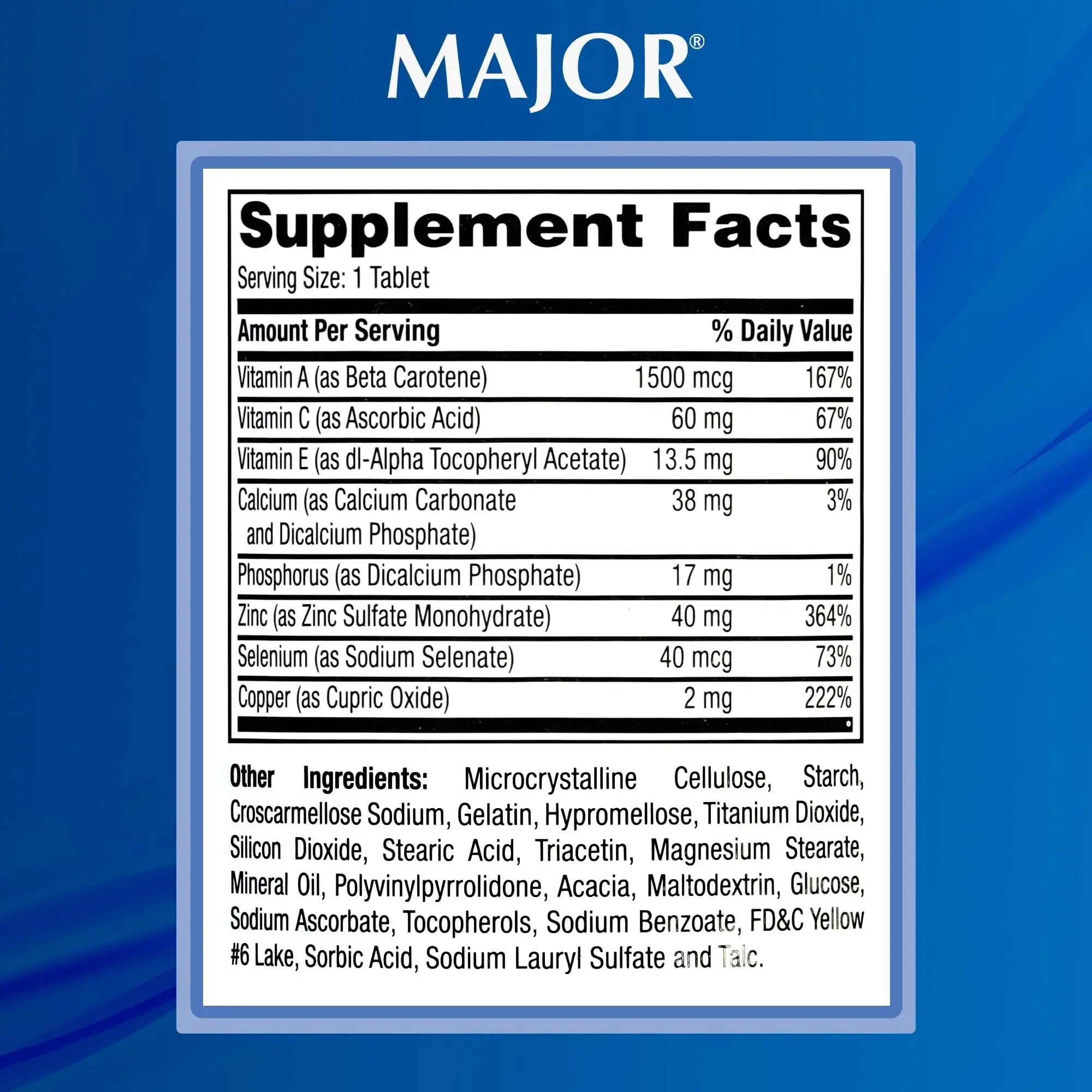 MAJOR ProSight Vitamin and Mineral Supplement - Daily Multivitamin for Women and Men with High Potency Zinc MAJOR Au supplements