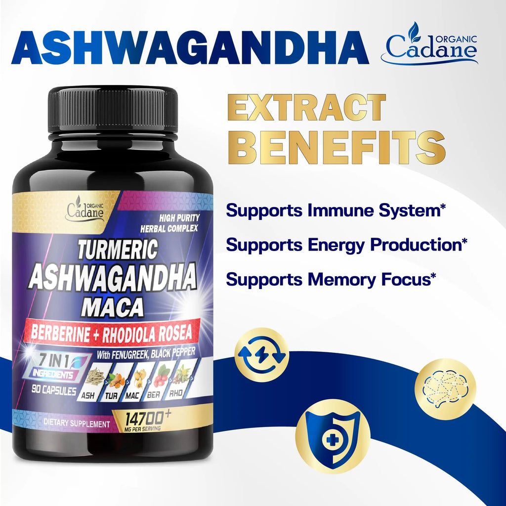Ashwagandha Supplements 14700mg - Memory, Immune System & Strength Support Organic Cadane Au supplements