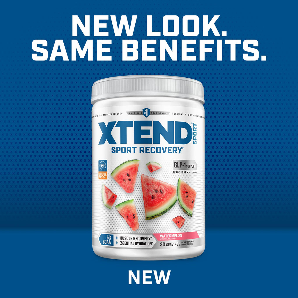 Xtend Sport BCAA Powder Watermelon - Electrolyte Powder for Recovery & Hydration with Amino Acids - 30 Servings