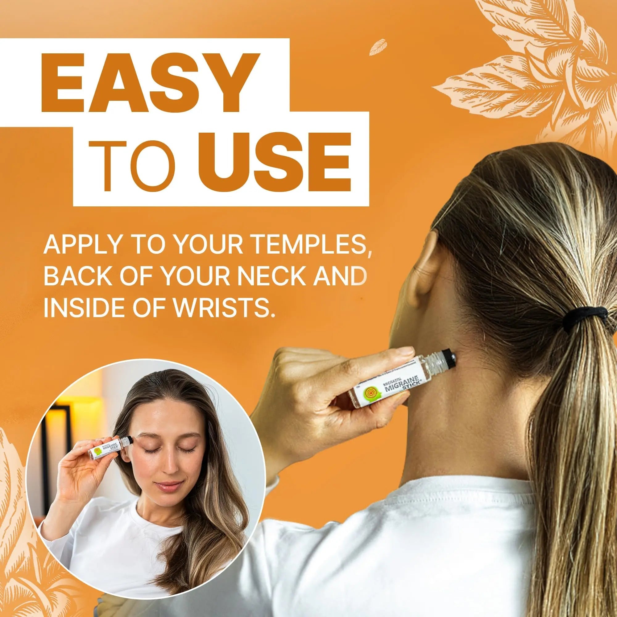Migrastil Migraine Stick® Rollon - Fast Cooling Comfort for Your Head. Aromatherapy with Peppermint Basic Vigor Au supplements