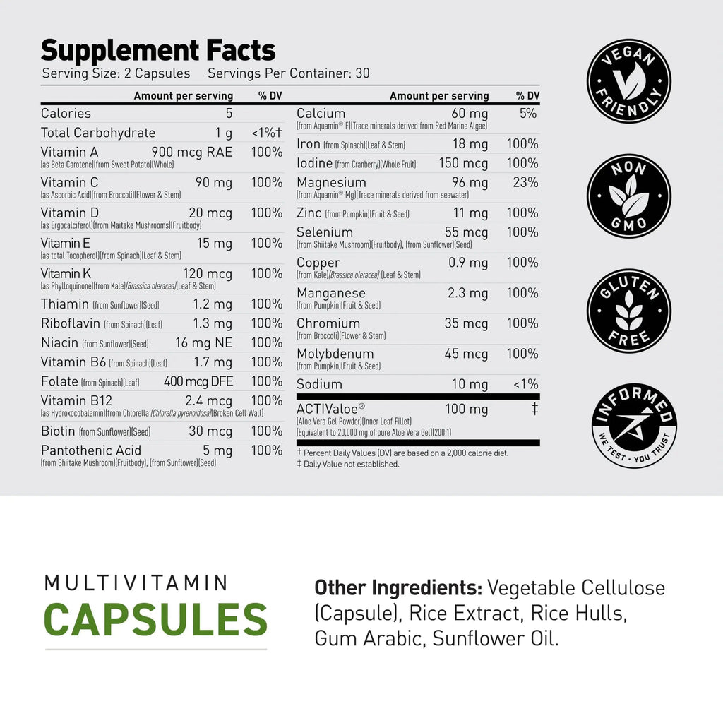Kaged Multivitamin Capsules | Unflavored | Whole Foods Organic Fruits & Veggies | Plant Based Vegan Multivitamin Kaged Au supplements