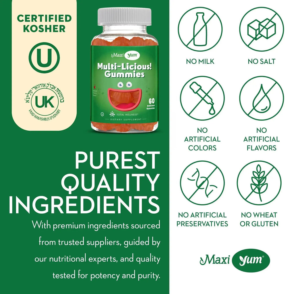 Maxi Health Multivitamin Gummies Vitamins for Adults & Kids - Cherry Flavored Gummy Multivitamins - 60 Vitamin Gummies for Women and Men Maxi Health Au supplements
