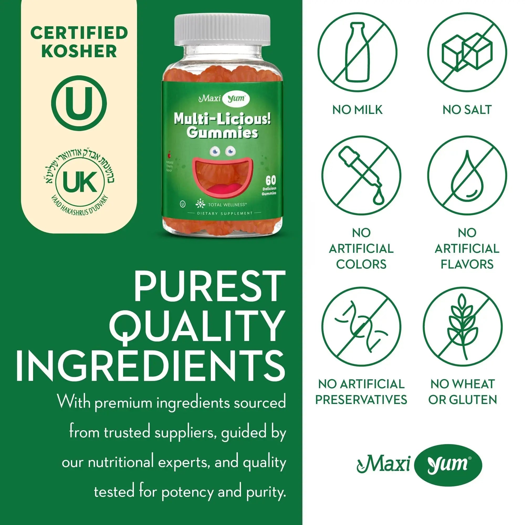 Maxi Health Multivitamin Gummies Vitamins for Adults & Kids - Cherry Flavored Gummy Multivitamins - 60 Vitamin Gummies for Women and Men Maxi Health Au supplements