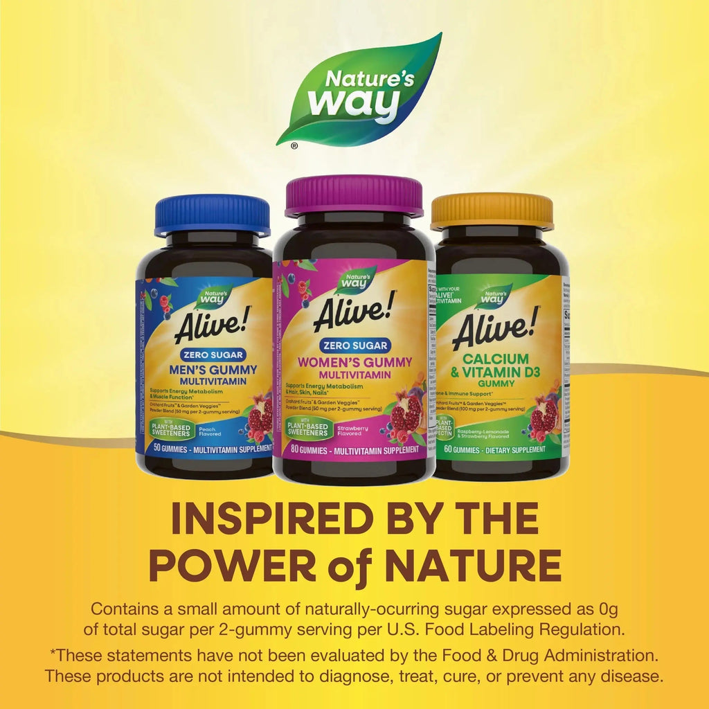 Nature’s Way Alive! Zero Sugar Women's Gummy Multivitamins, Energy Metabolism*, Hair, Skin, Nails*, B-Vitamins Nature's Way Au supplements