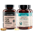 NatureWise [1] Multivitamin for Men - Non-GMO - 90 Capsules[45-Day Supply] + (Pack of 2) Omega 3 Fish Oil 1000mg + Vitamin E - Wild-Caught - 60 Softgels[30-Day Supply] NatureWise Au supplements