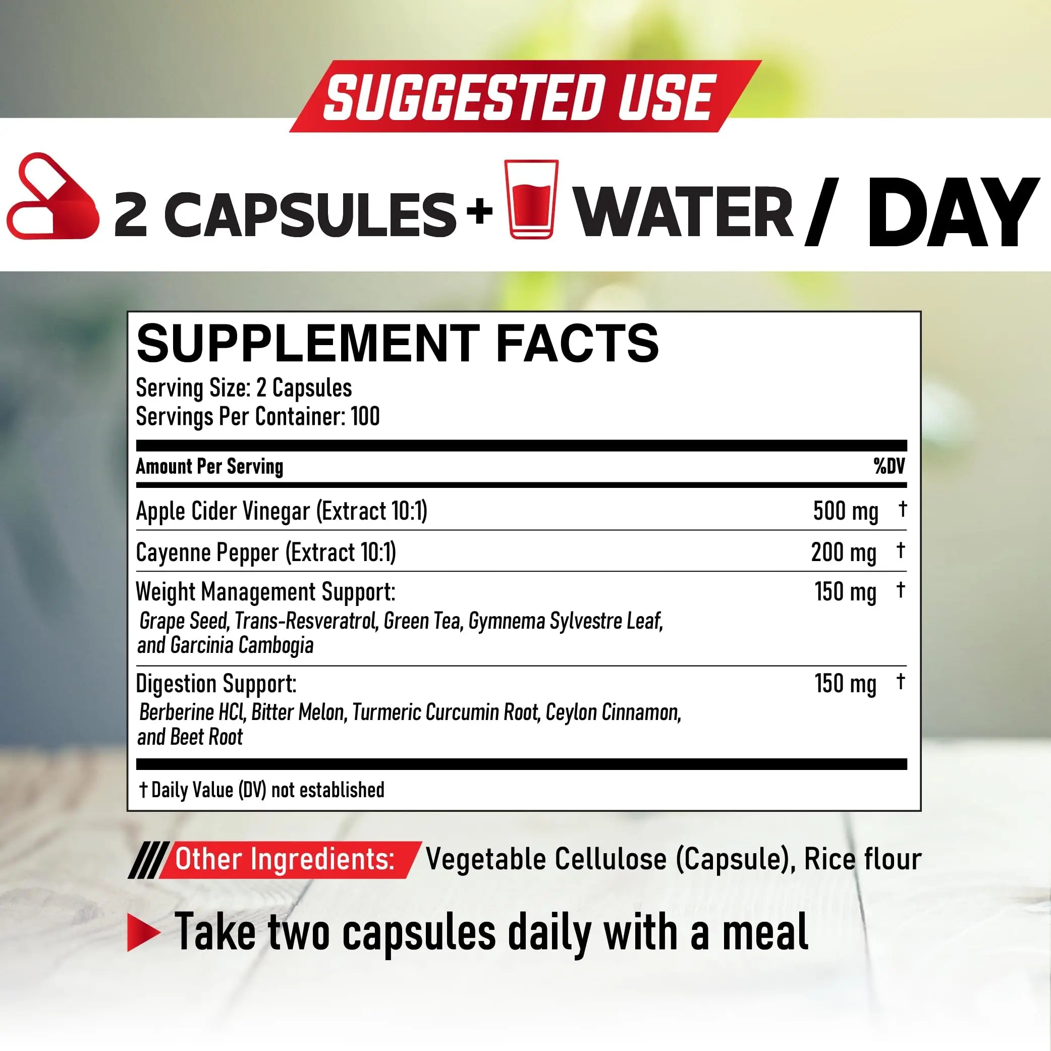 12in1 Apple Cider Vinegar Supplements - 200 Capsules with Cayenne Pepper, Grape Seed DEDICAD Au supplements