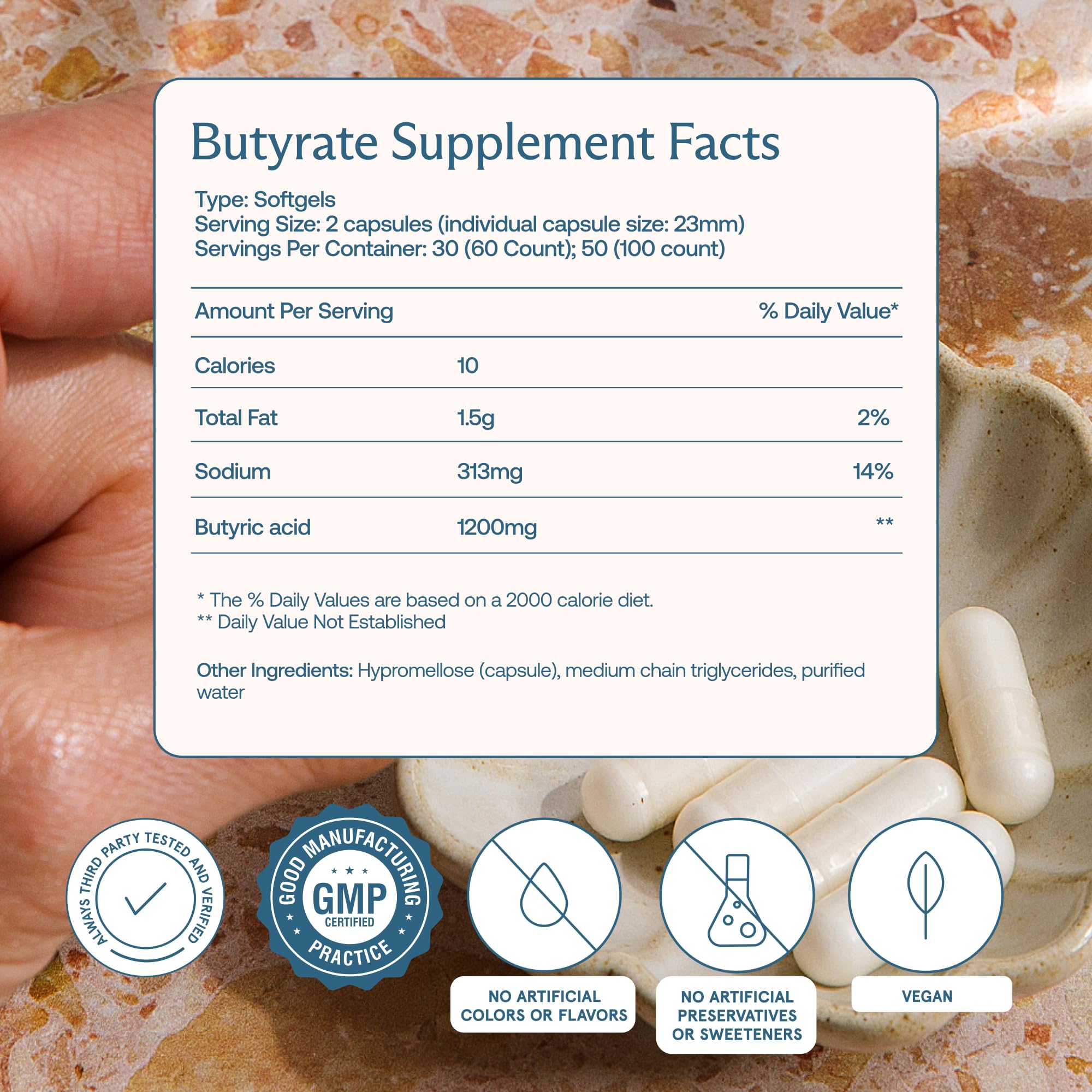 BodyBio Butyrate - Postbiotic for Gut Health, Digestive Support, Bloat, Gas & Constipation Relief, Leaky Gut Repair - Sodium