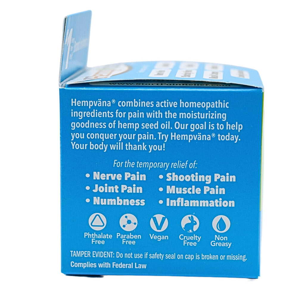 Hempvana Ultra-Strength Nerve Relief Cream w/100% Pure Hemp Seed Oil, AS SEEN ON TV, Relieves Nerve Pain, Shooting Pain, Joint Pain, Tingling, Muscle Cramps, Crawling Sensations, 3 oz Jar Hempvana Au supplements