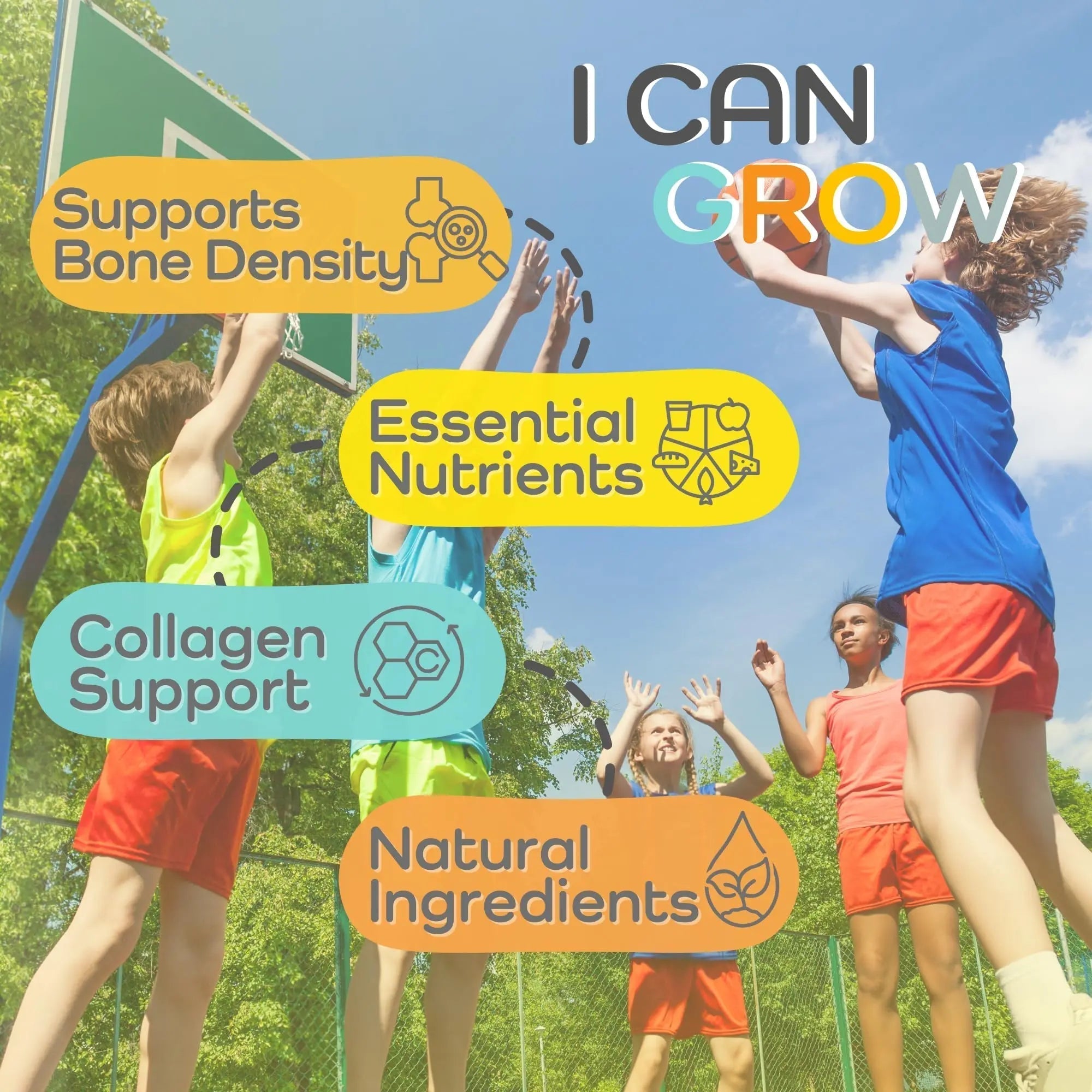 Fawelo I Can Grow Day-Time for Kids 10+ & Teens | Growth & Development Support with L-Arginine, Colostrum, Calcium, D3, Magnesium, Zinc | Fawelo Au supplements