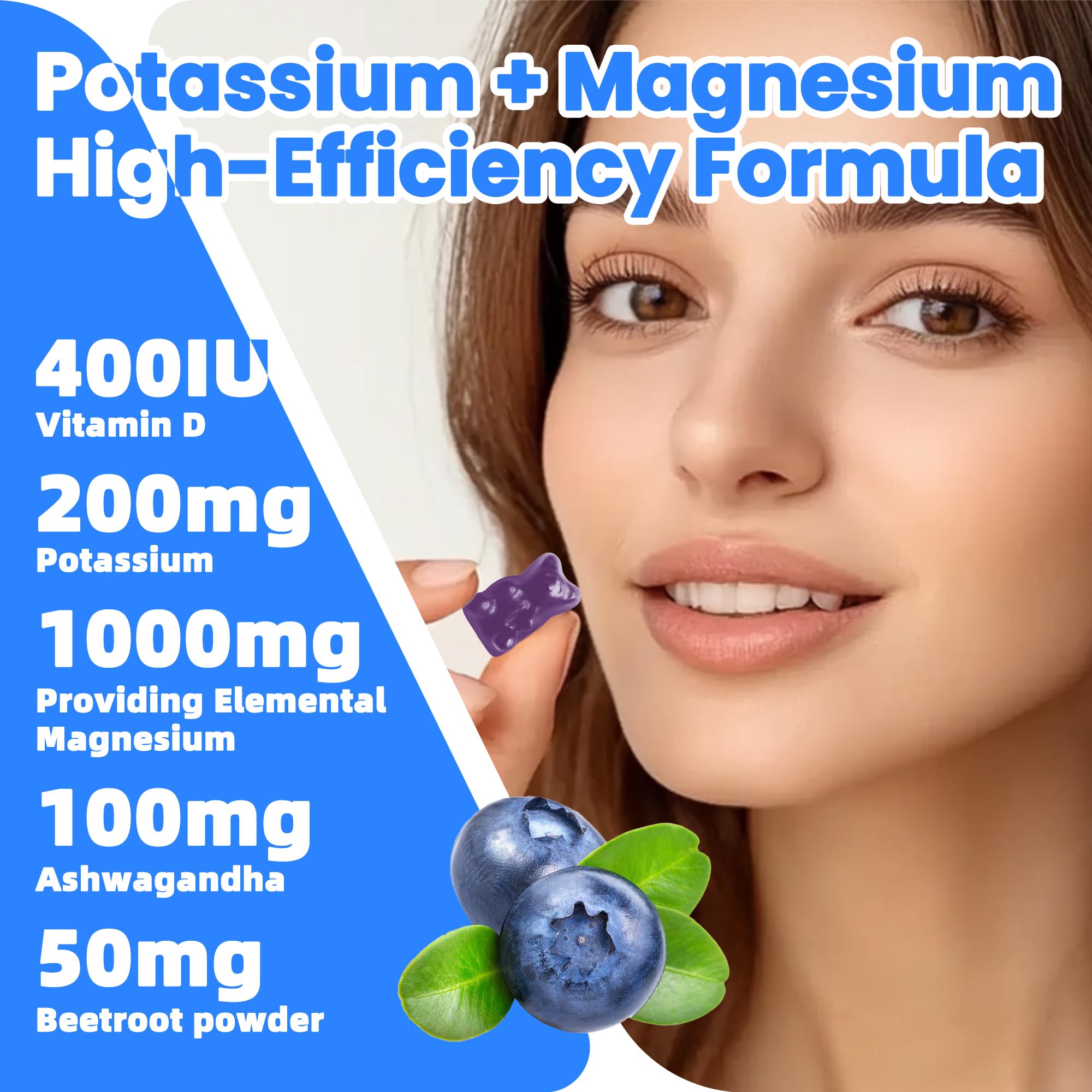 Potassium Magnesium Gummies,Potassium Supplement w/Ashwagandha,High Absorption Magnesium Glycinate,B6,D3,Potassium Citrate for Leg Cramps,Muscle,Electroyte for Adults Kids,Sugar-Free, 60 Gummies NUTRAGOGO Au supplements