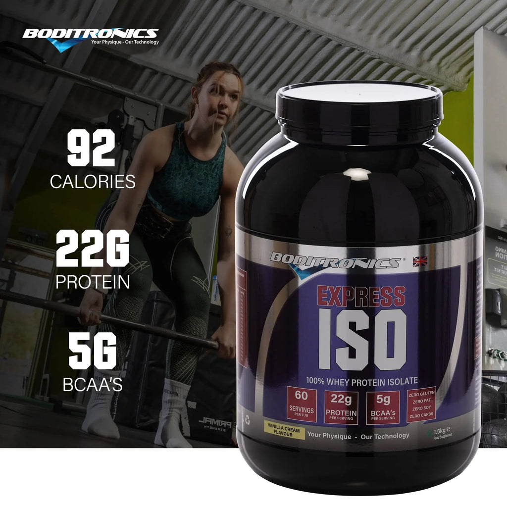 Boditronics 1.5 kg Iso Express Whey 100% Whey Isolate Protein Powder with Occurring Amino Acid Boditronics Au supplements