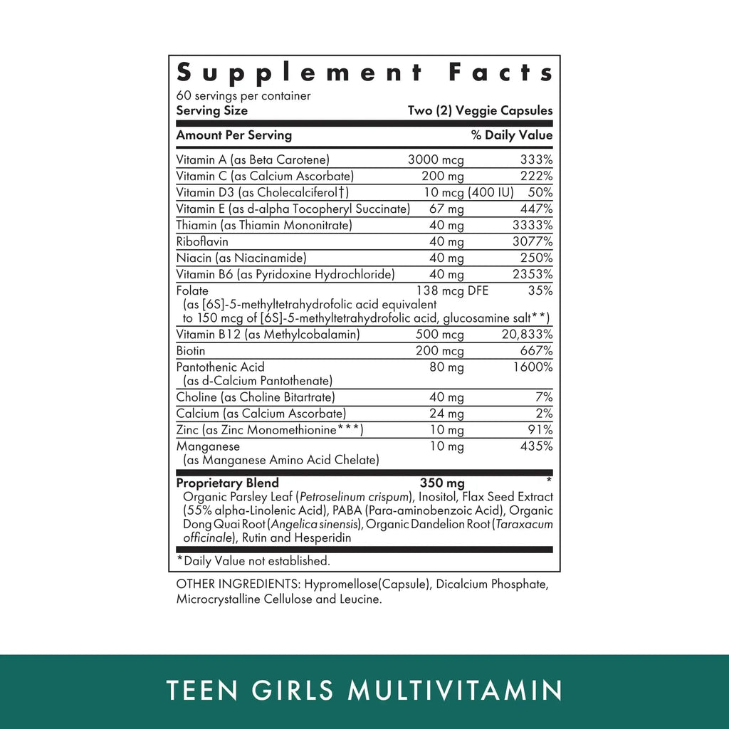 MICHAEL'S Health Naturopathic Programs Teen Girls Multivitamin - 120 Vegetarian Capsules - Nutrients for Healthy Growth & Development MICHAEL'S Au supplements
