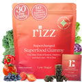 Rizz Low Sugar Green Gummies - 60+ Superfoods 6g Fiber - Prebiotic and Probiotic Gummies - Vegan Multivitamins for Women & Men Rizz Au supplements