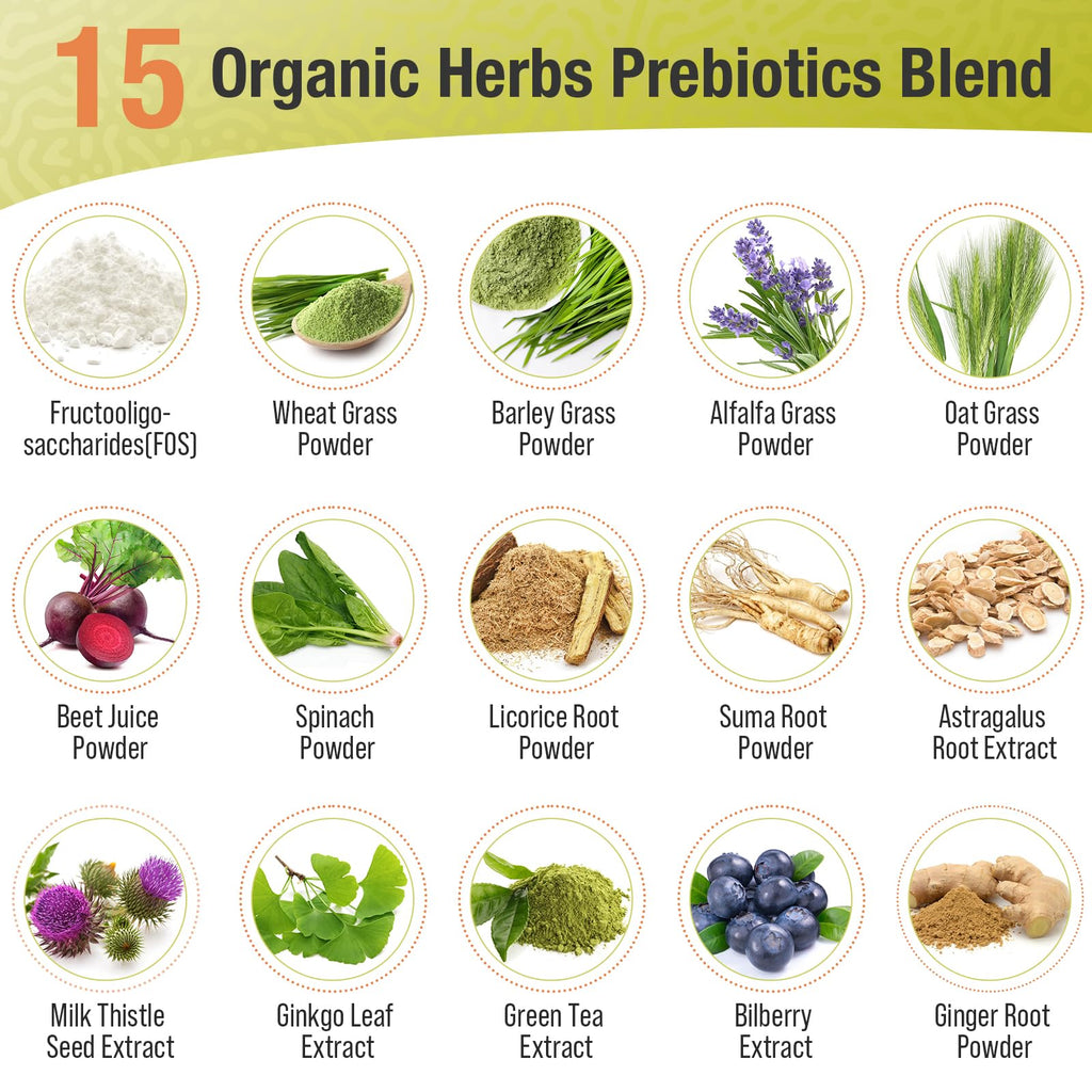Probiotics for Women & Men - 300 Billion CFU, 24 Strains + 15 Organic Herbs Prebiotics Blend, Daily Probiotic for Digestive Health, Immune, Gut, Bloating