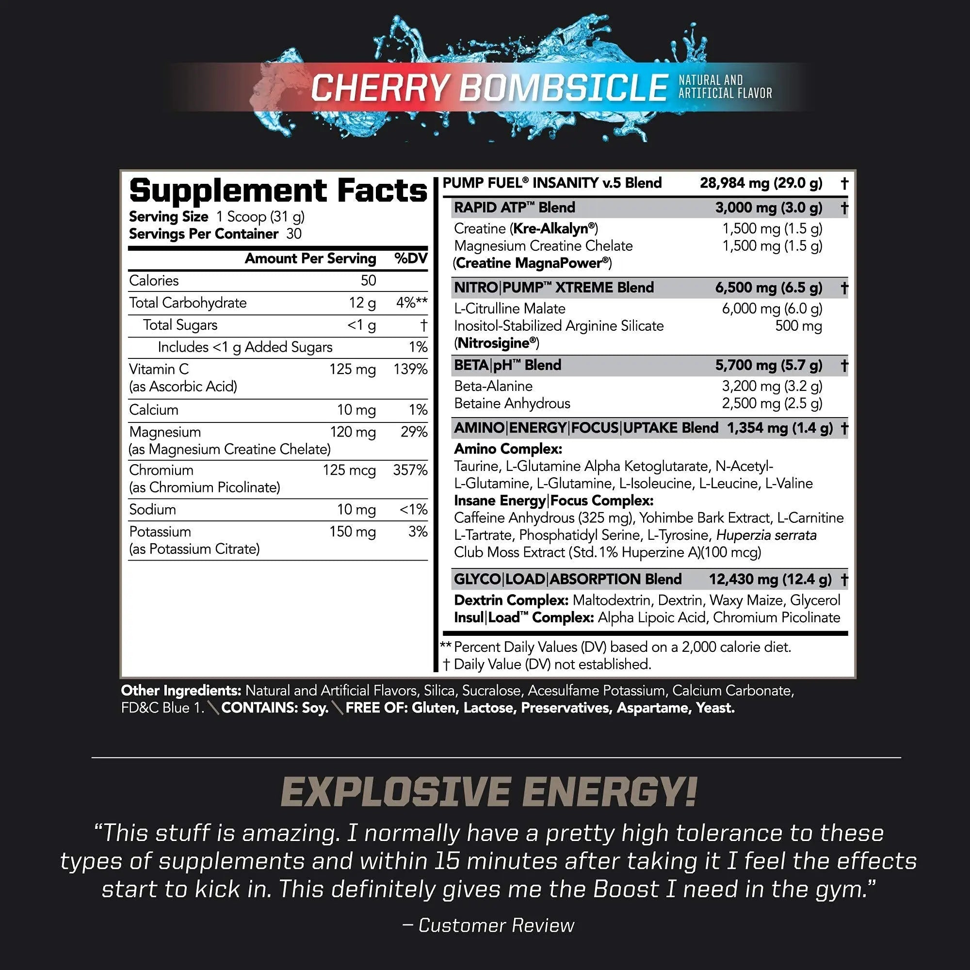 PMD Sports Ultra Pump Fuel Insanity - Pre Workout – Cherry Bombsicle (30 Servings) PMD Au supplements