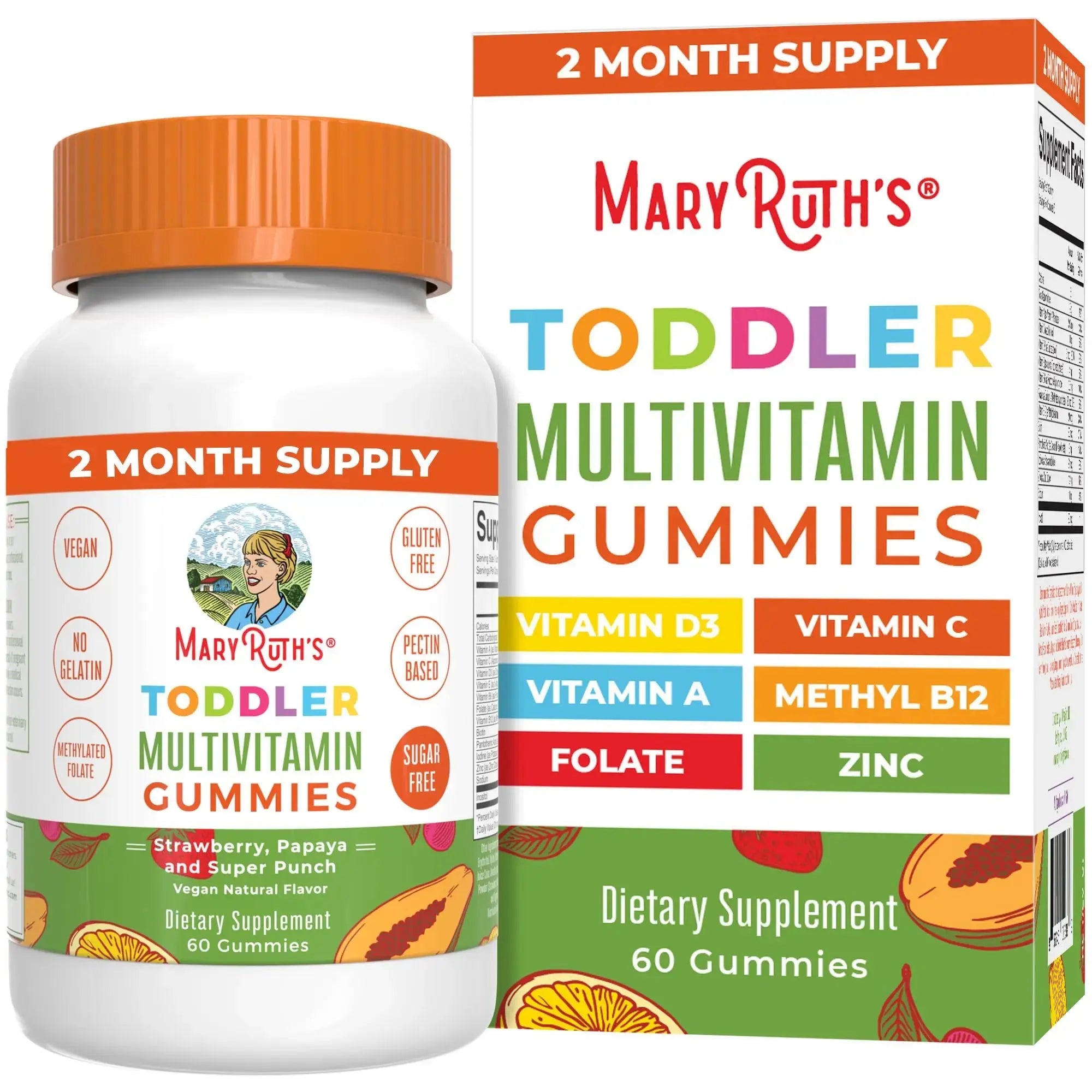 MaryRuth Organics Sugar Free Vitamin Gummies for Kids Age 2 | 2 Month Supply Multivitamin with Vitamin C, D3, Zinc | 1 Gummy Per Day | Toddler Vitamins MaryRuth Organics Au supplements