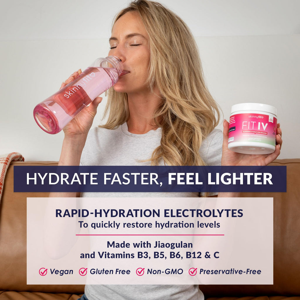 SkinnyFit - Fit IV Slimming Hydration Powder, Tropical Watermelon (Jar, 28 Scoops) - New & Improved Formula - Electrolytes, Vitamin C, Vitamin B3 - Vegan, Gluten Free, Dairy Free - Beauty & Self Care SkinnyFit Au supplements