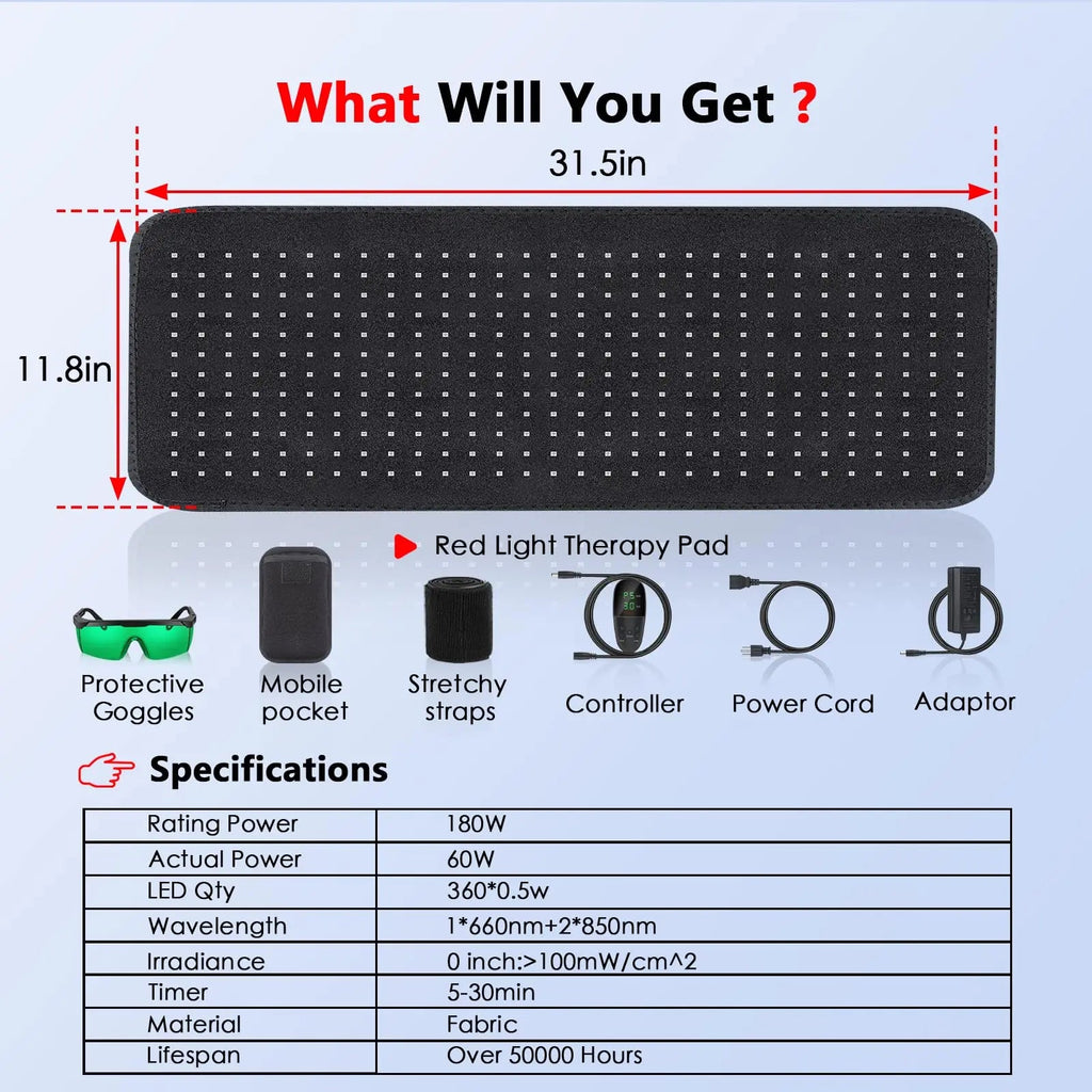 RUISQM Red Light Therapy Mat for Body - 360 LEDs Large Red & Infrared Light Therapy Pad Blanket RUISQM Au supplements