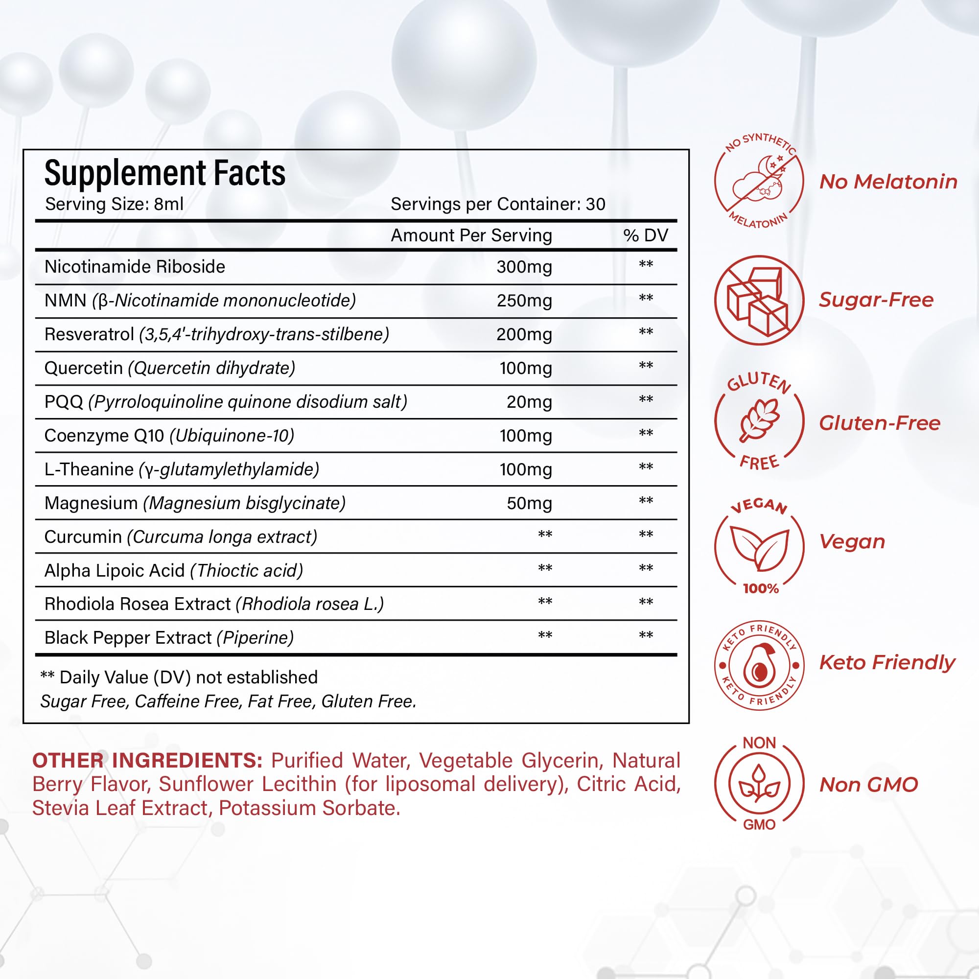 NutraPeaks NAD+ Supplement Liquid - NAD+ Supplement 1000mg, NAD+ Nicotinamide Riboside Resveratrol Supplements with PQQ, NAD+ Berry Flavor Sticks for Anti-Aging, Energy, Focus NutraPeaks Au supplements