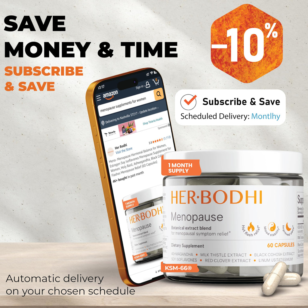 Her Bodhi Meno- Menopause Hormonal Balance for Women, Estrogen Soy Isoflavones Menopause Supplement for Women | with Ashwagandha & Black Cohosh | Hot Flashes Menopause Relief (60 Capsules) Her Bodhi Au supplements