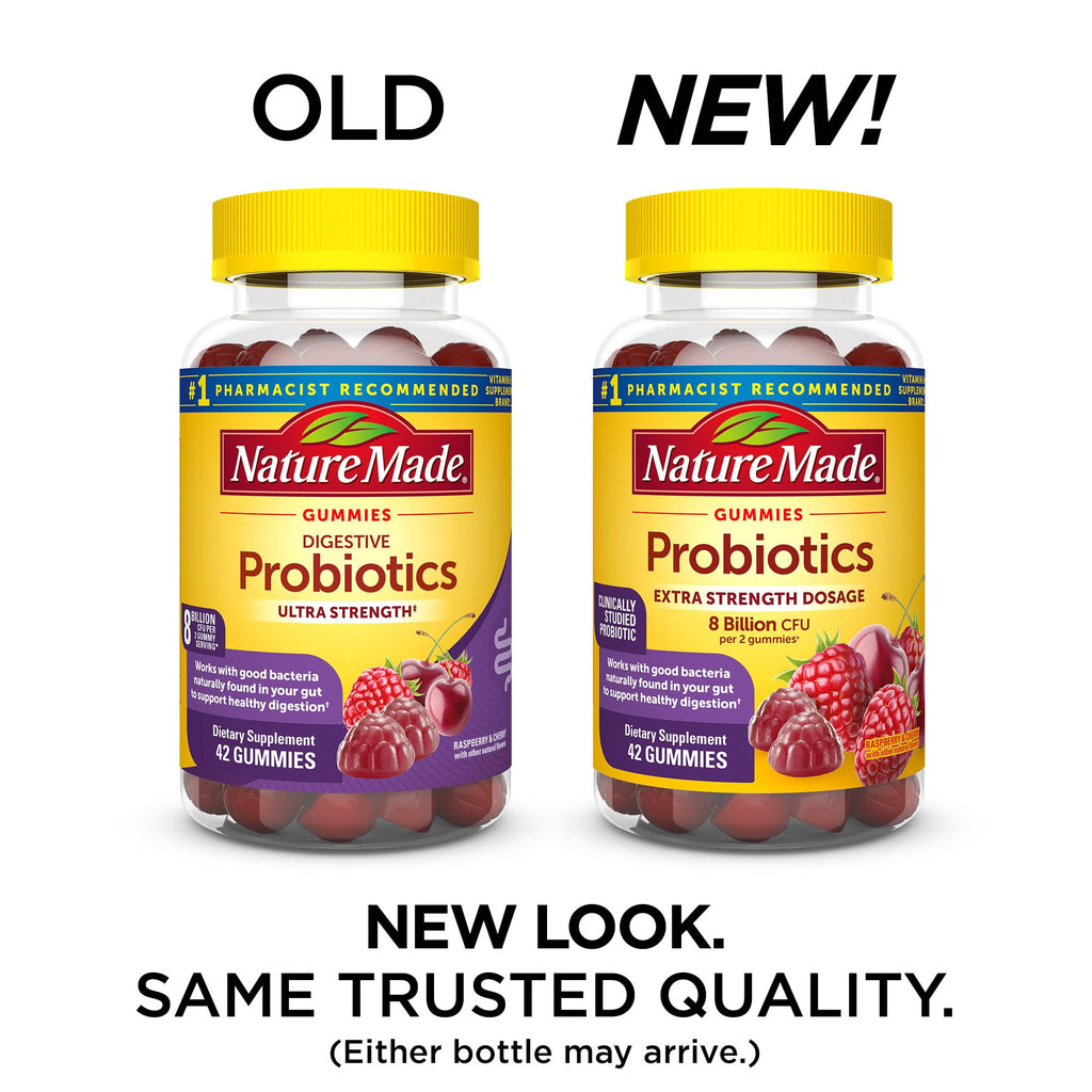 Nature Made Probiotics Extra Strength Dosage, Probiotics for Women and Men 8 Billion CFU per 2 Gummies, 42 Probiotic Gummies, 21 Day Supply Nature Made Au supplements