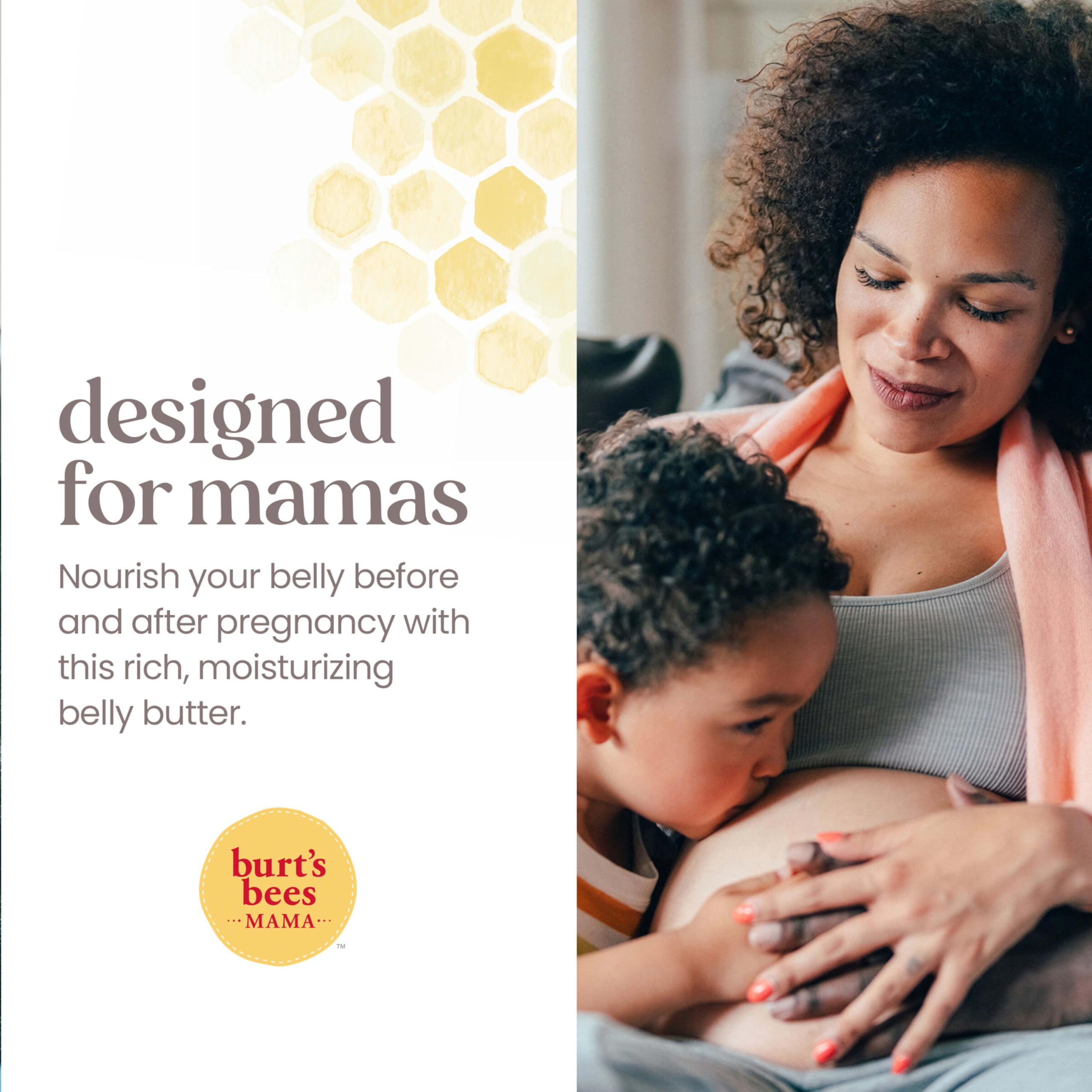 Burt's Bees Mama Belly Butter Stretch Mark Cream for Pregnancy Massages Body & Reduces Scar Appearance, Prenatal & Postnatal Tummy Skin Care