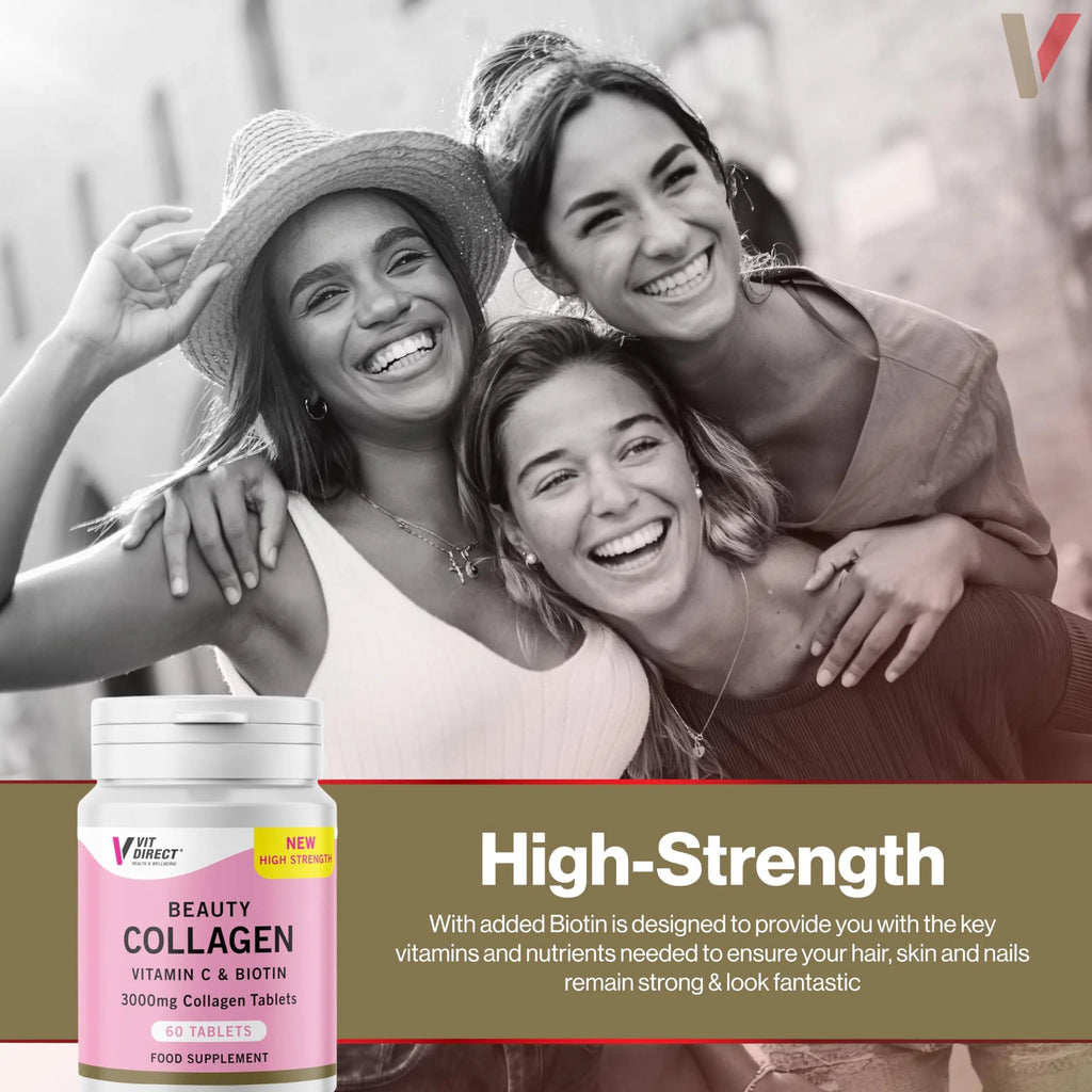 Vit Direct - Beauty Collagen Tablets (Plus Biotin) - 60 Tablets - Two Month Supply Vit Direct Au supplements