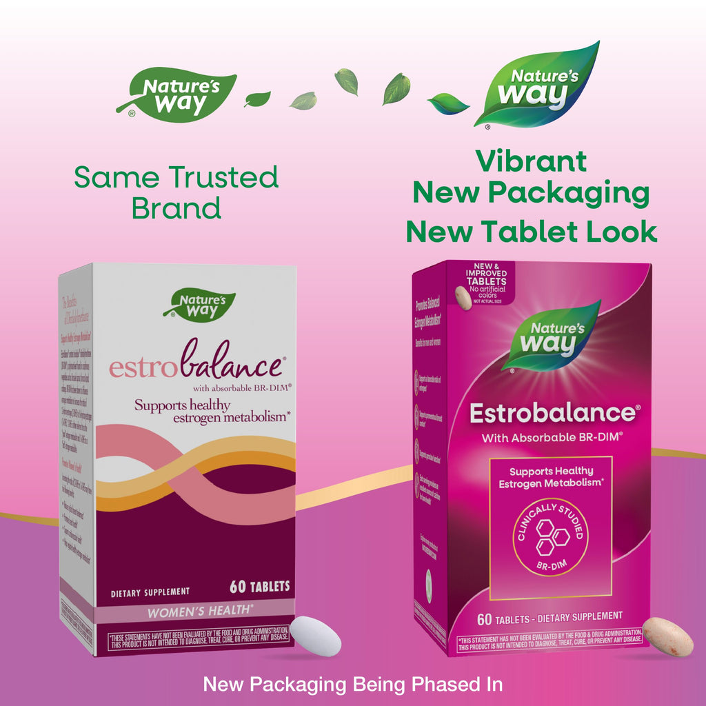 Nature's Way Estrobalance, Absorbable BR-DIM, Supports Healthy Estrogen Metabolism*, Vegan, Gluten Free, 60 Tablets (Packaging May Vary) Nature's Way Au supplements