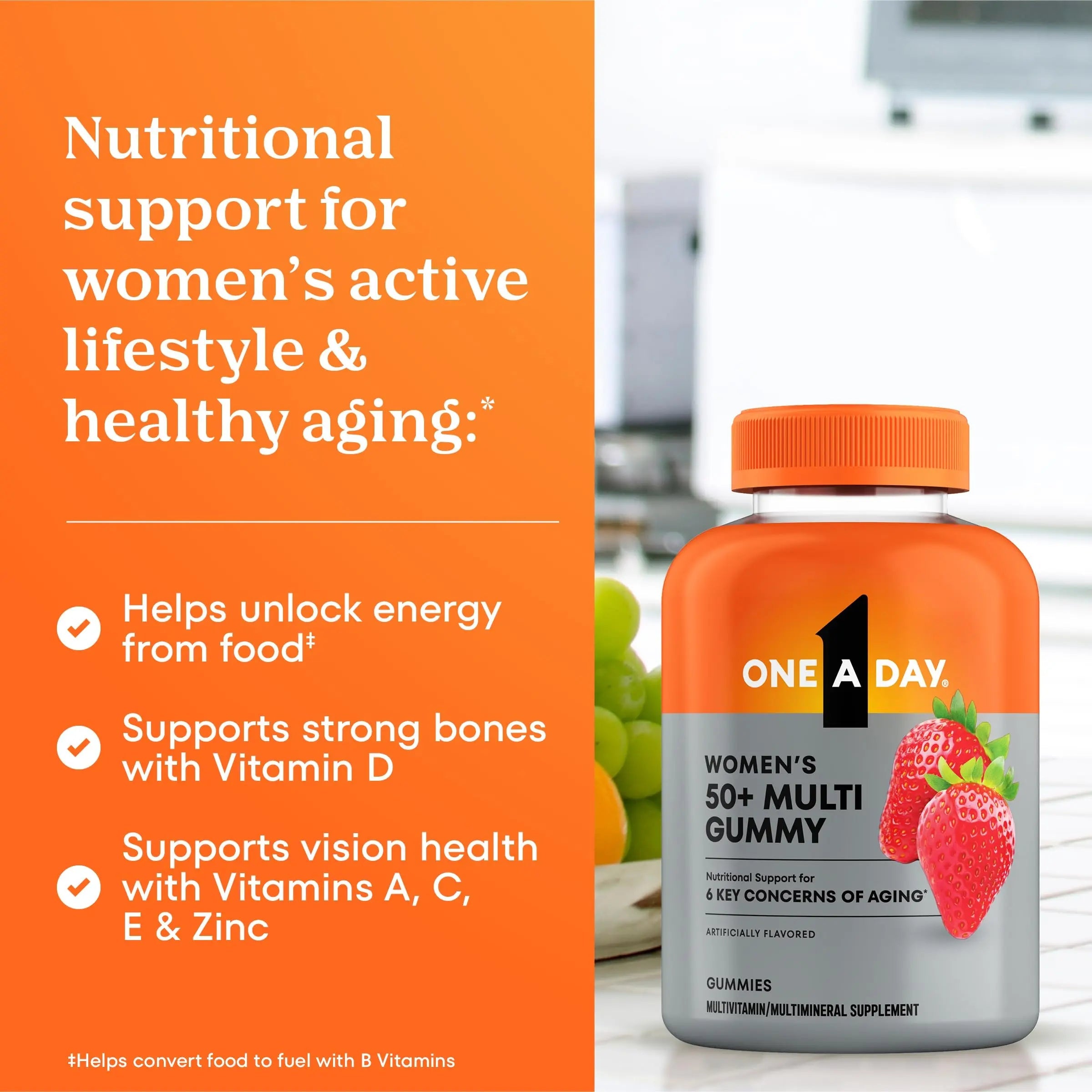 One A Day Multivitamin for Women 50 and Over, Women's Multivitamin Gummy 50 plus for Immune Support ONE A DAY Au supplements