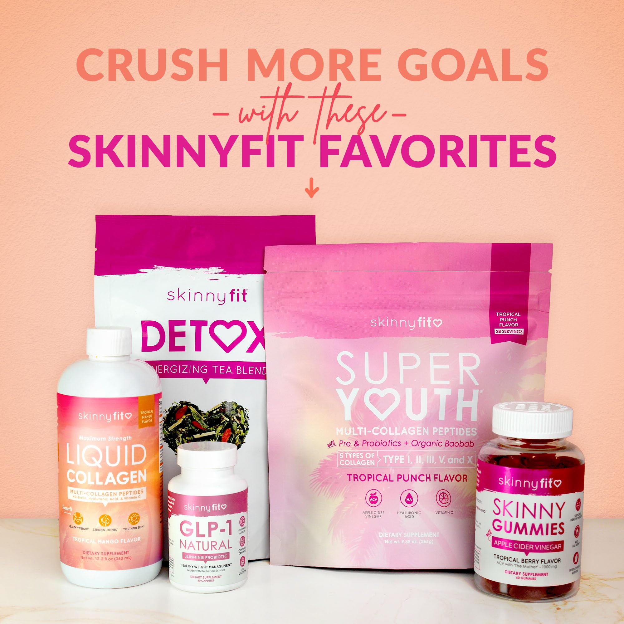 SkinnyFit - Fit IV Slimming Hydration Powder, Tropical Watermelon (Jar, 28 Scoops) - New & Improved Formula - Electrolytes, Vitamin C, Vitamin B3 - Vegan, Gluten Free, Dairy Free - Beauty & Self Care SkinnyFit Au supplements
