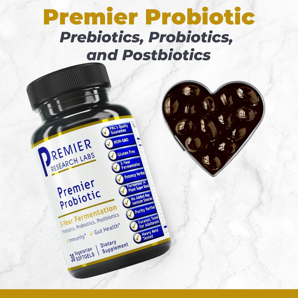 Premier Research Labs Premier Probiotic - Pre Pro Post Biotics for Women & Men, Quad Biotic, Quadbiotic, Prebiotics, Probiotics