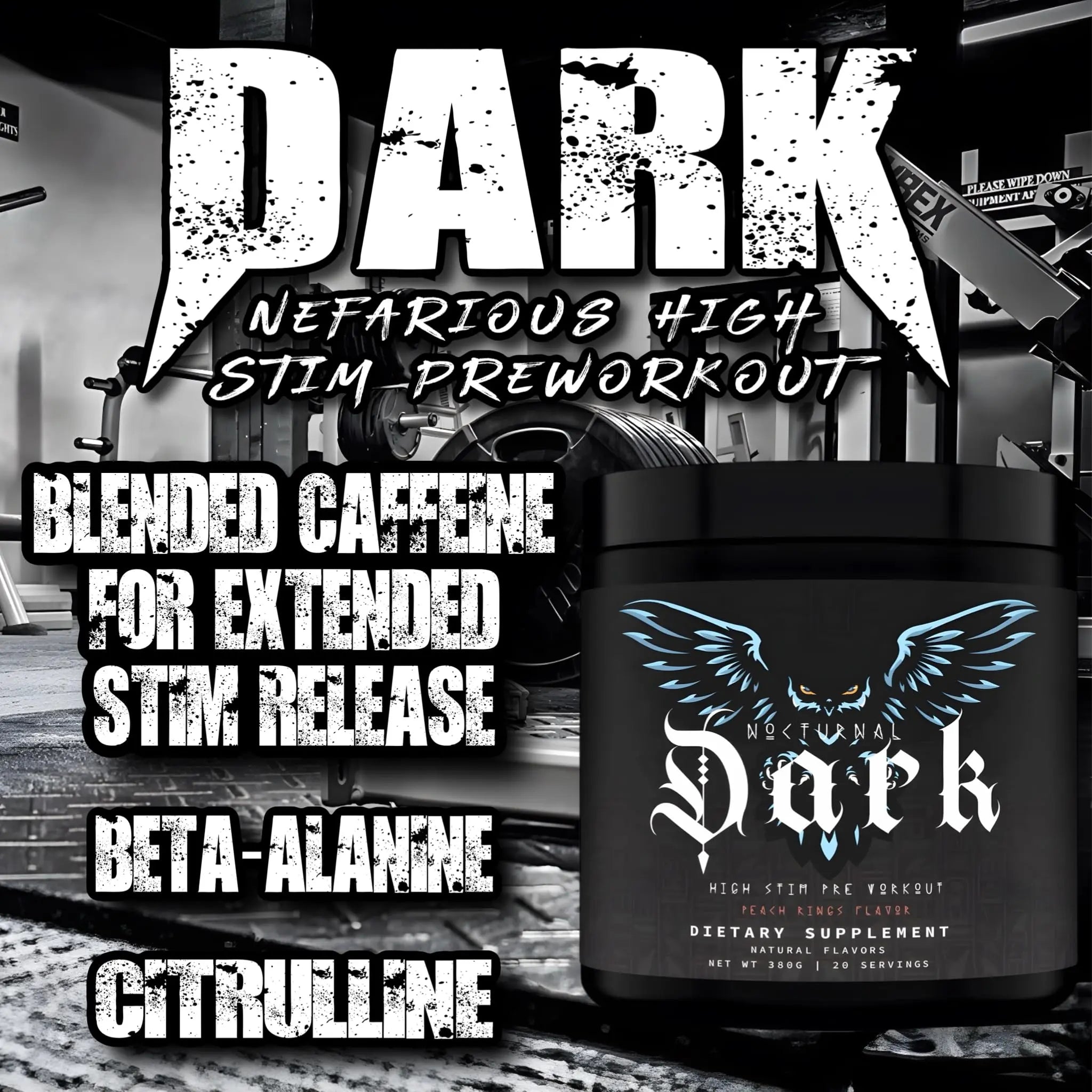 Nocturnal Labz Dark High Stim Pre Workout Powder | Potent Pre-workout Formula for Men Nocturnal Au supplements
