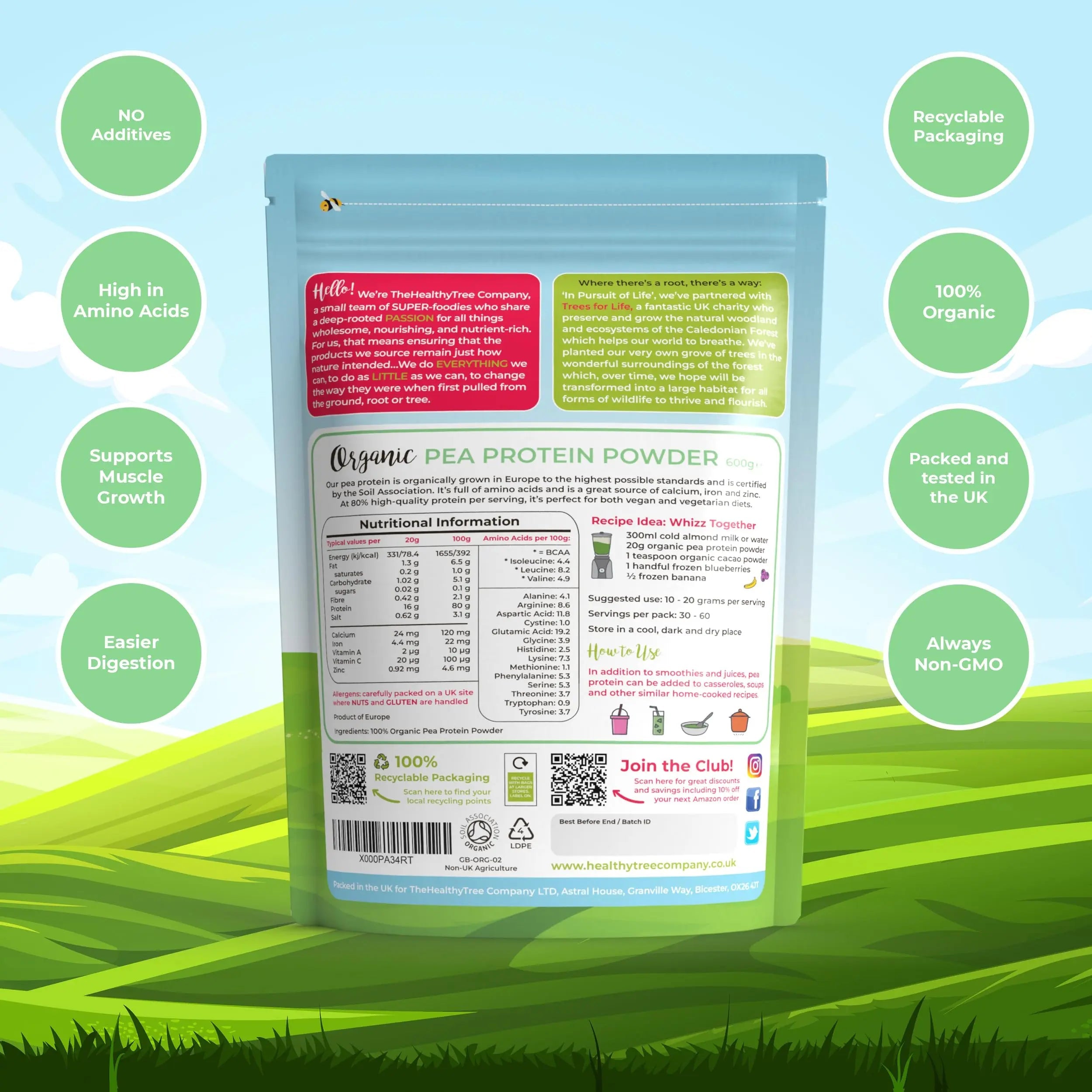 Organic Pea Protein Powder - European Vegan Protein Powder by TheHealthyTree Company TheHealthyTree Company Au supplements