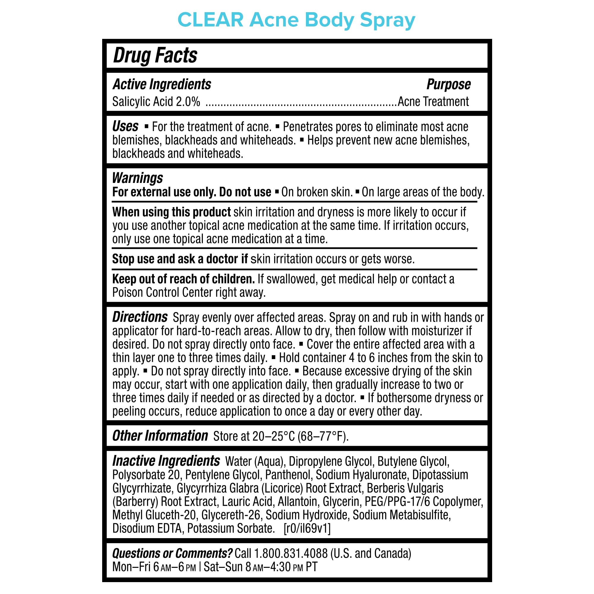 Paula's Choice CLEAR Exfoliating Back & Body Acne Spray, Bacne Spray with 2% BHA Salicylic Acid Back Acne Treatment for Clogged Pores