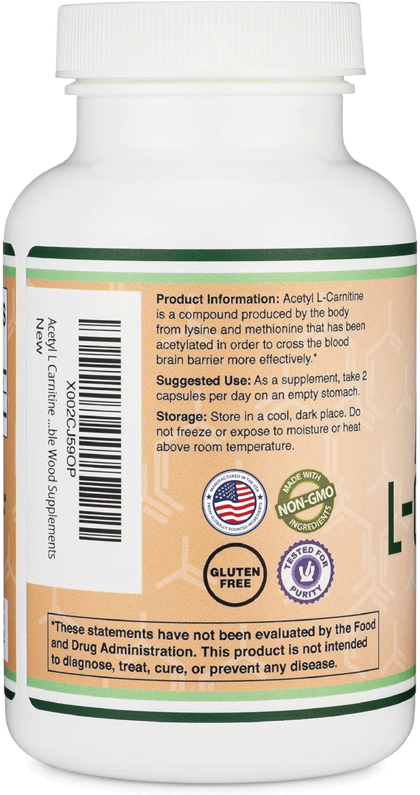 Acetyl L-Carnitine 1,000mg Per Serving, 150 Capsules (ALCAR for Brain Function Support, Memory, Attention, and Stamina) Acetyl L Carnitine That is Third Party Tested by Double Wood Double Wood Supplements Au supplements