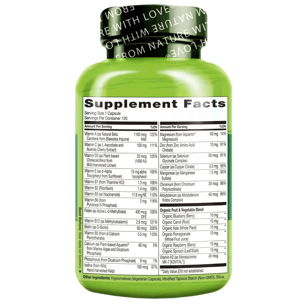 NATURELO Mens Multivitamins for Men 50+ - One Daily Multivitamin for Men with Vitamins, Minerals & Organic Whole Foods, Boost Energy & Health, NATURELO Au supplements