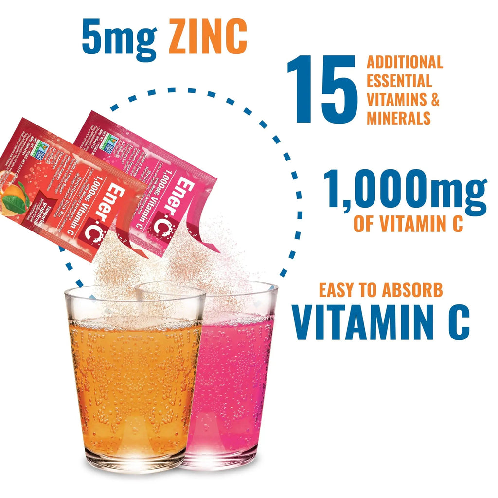 Ener-C Variety Pack Multivitamin Drink Mix Powder Vitamin C 1000mg & Electrolytes with Real Fruit Juice Natural Energy & Immune Support for Women & Men Ener-C Au supplements