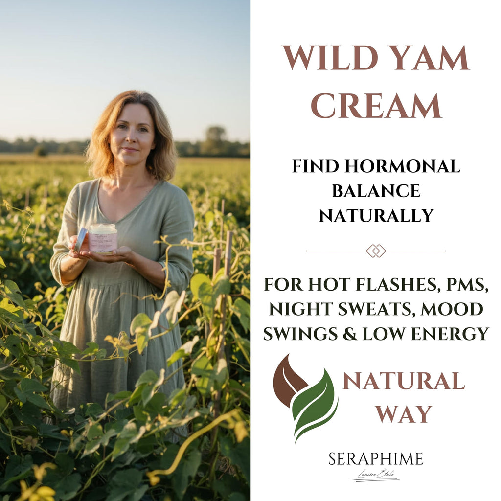Seraphime Wild Yam Cream for Hormone Balance - Gift for Mom - Menopause and PMS Support for Women - Wild Yam Balancing Cream - Hot Flashes, Night Sweats, Mood Swings, Low Energy - Lavender 4oz Seraphime Au supplements