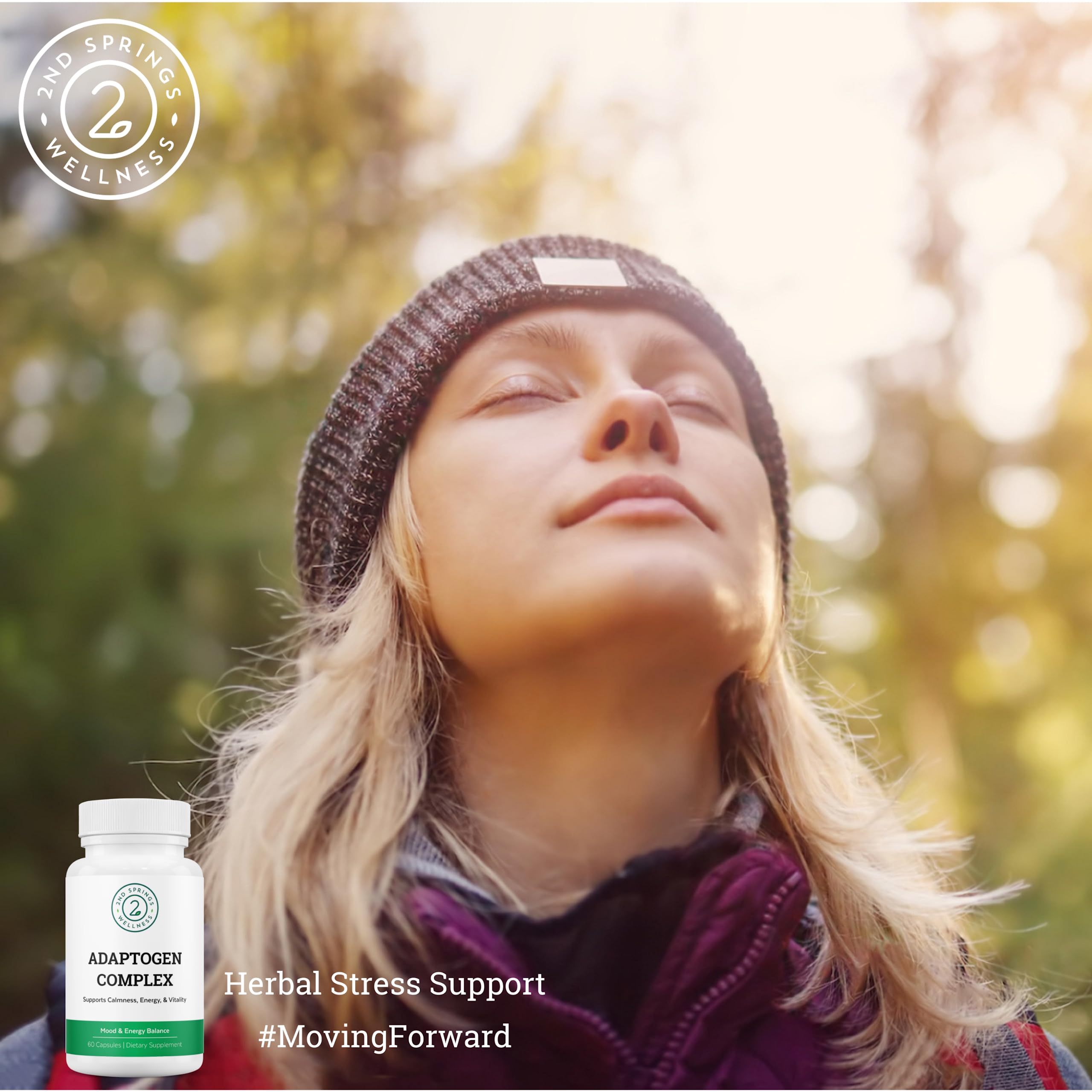 2nd Springs Adaptogen Complex Calmness, Energy and Vitality Booster - Ashwagandha, Schisandra, Astragalus, Ginseng, Rhodiola, and More - Adrenal Support Supplements - 60 Ct 2nd Springs Au supplements