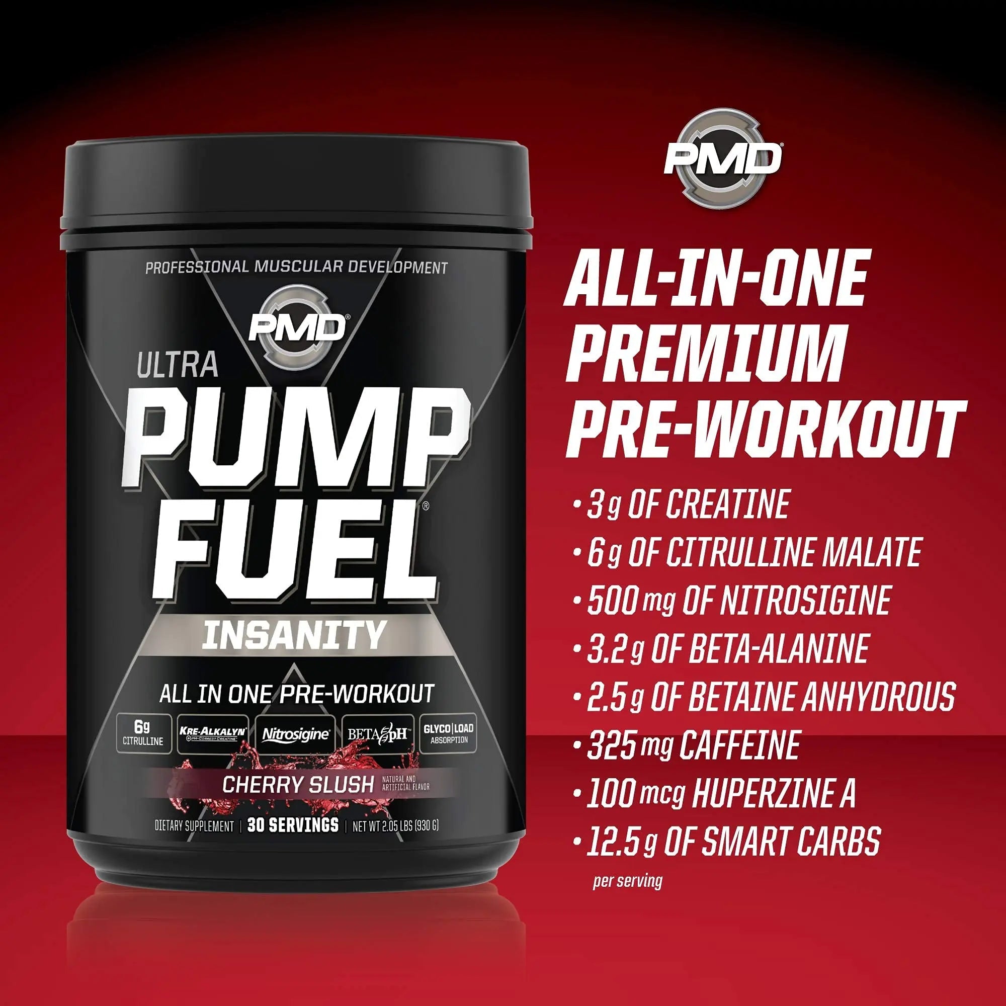 PMD Sports Ultra Pump Fuel Insanity - Pre Workout – Cherry Slush (30 Servings) PMD Au supplements