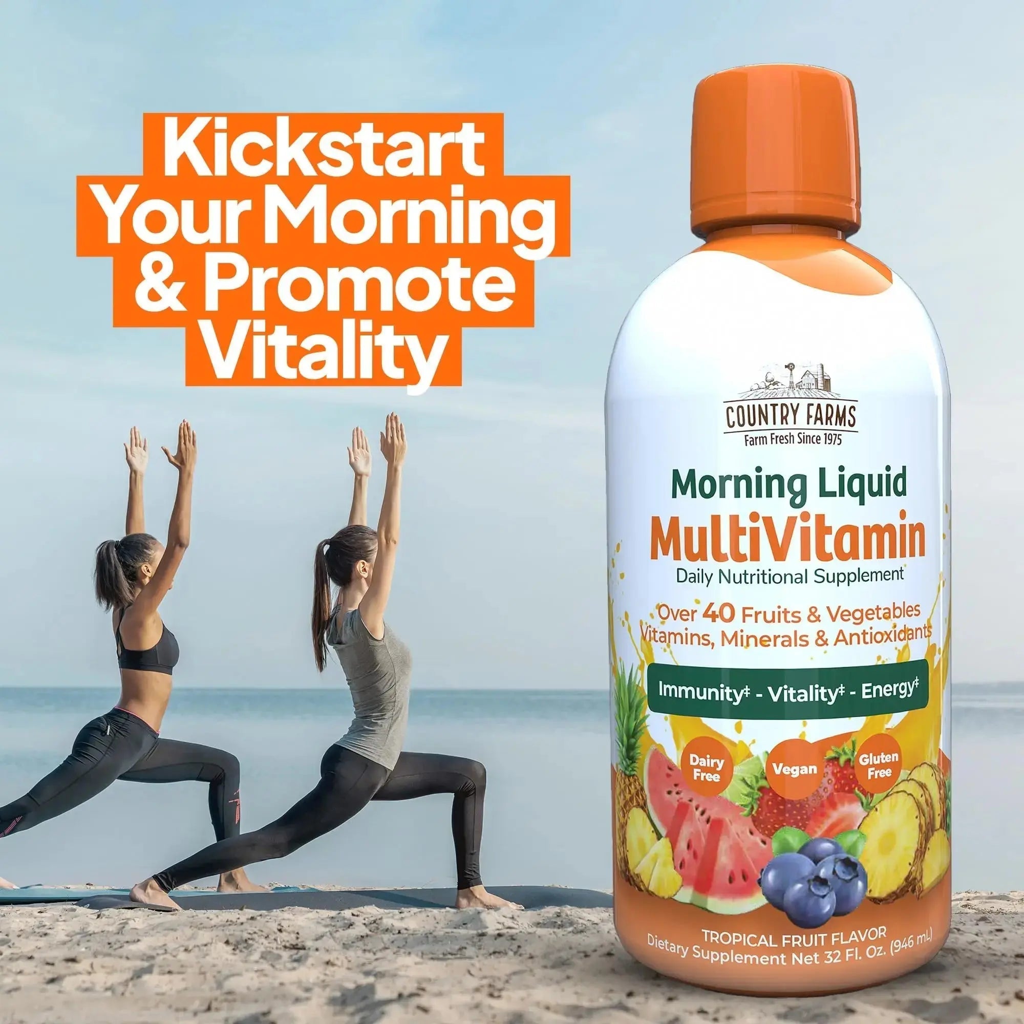 Country Farms Liquid Multivitamin, Vitamins and Minerals for Immune Support and Energy, Herbal Blend, Vegan Country Farms Au supplements