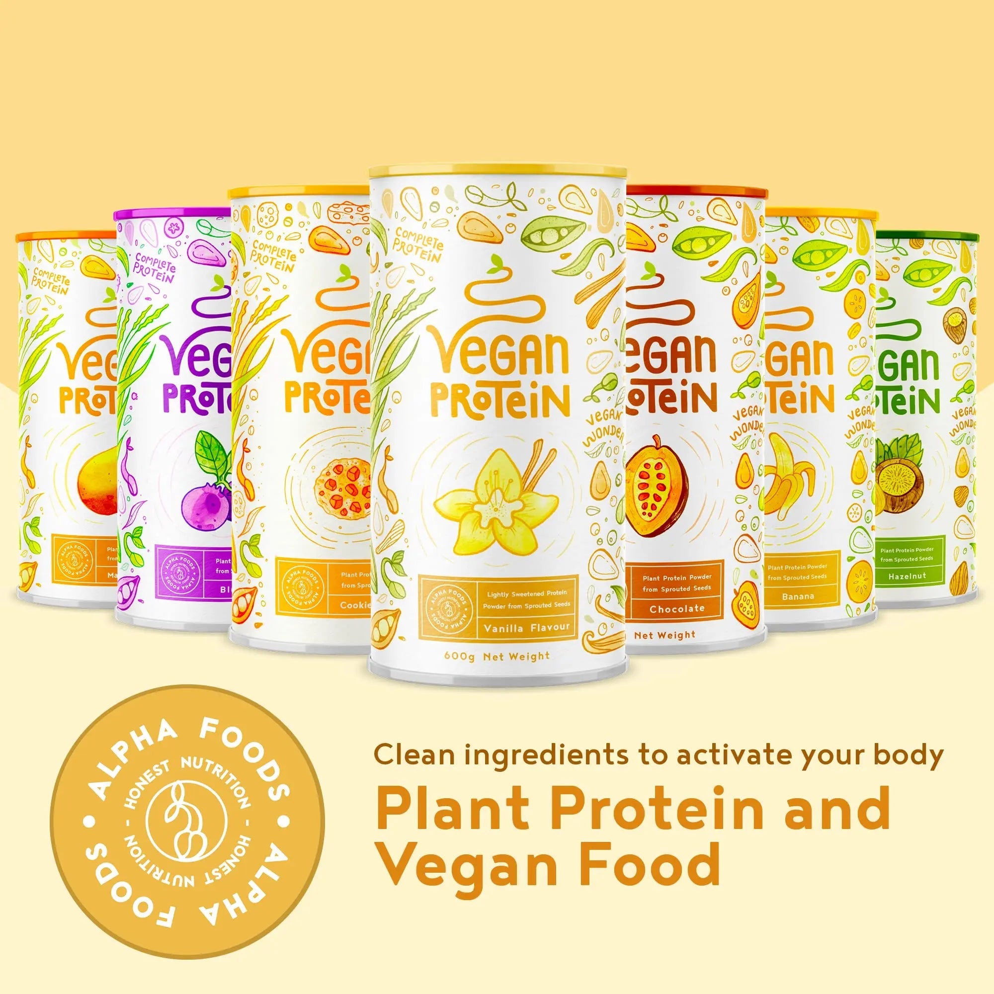 Vegan Protein Powder Vanilla - 1.2kg(80 servings) - 100% Plant Based Protein Powders Alpha Foods Au supplements