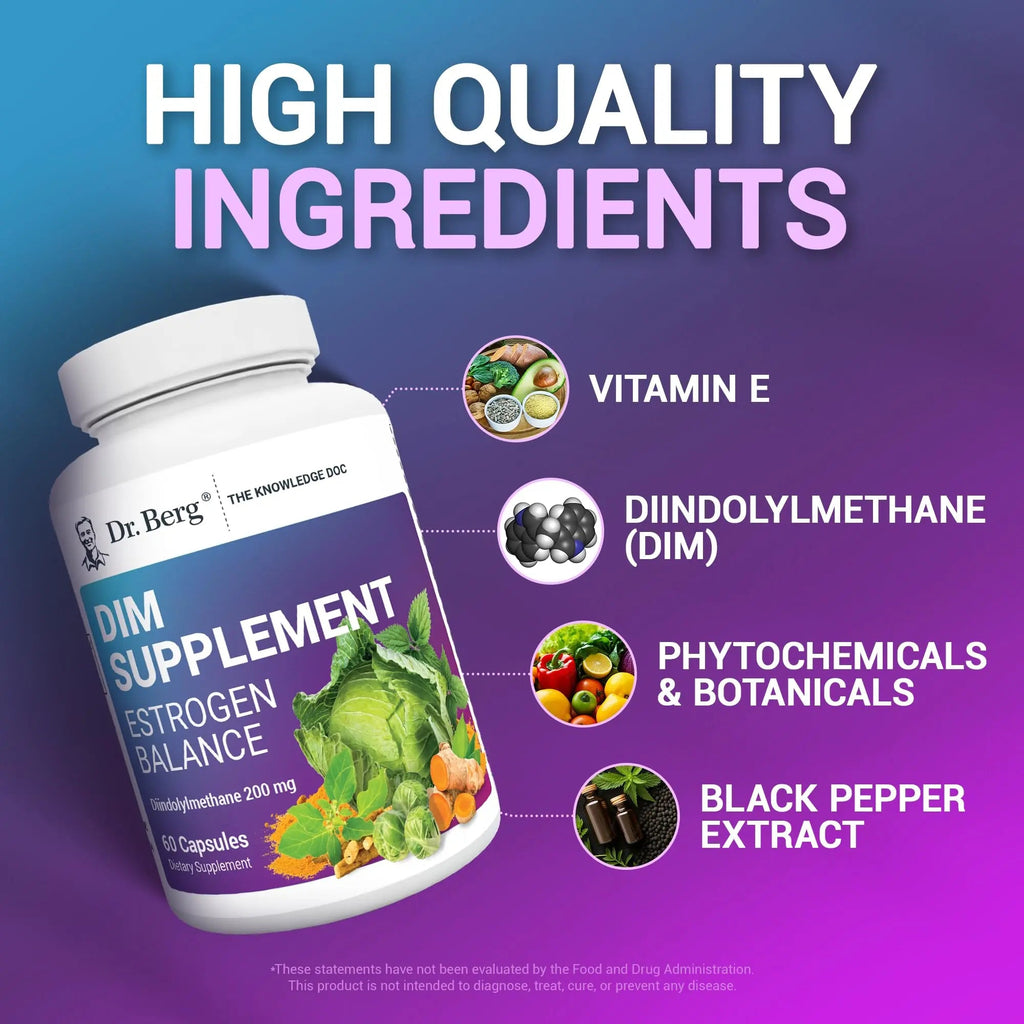 Dr. Berg DIM Supplement Estrogen Balance - Original Estrogen Supplement for Women with Diindolylmethane Dr. Berg Nutritionals Au supplements