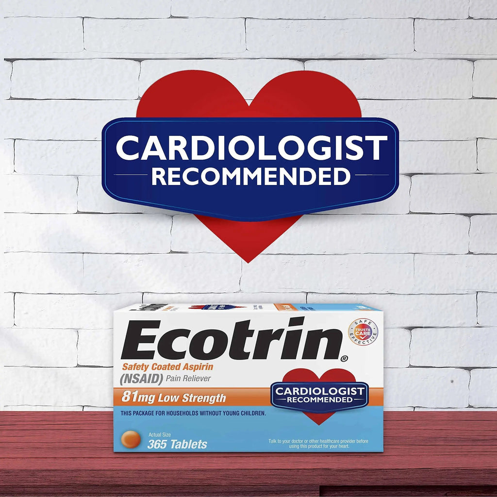 Ecotrin Low Strength Safety Coated Aspirin | NSAID | 81mg | 365 Tablets Ecotrin Au supplements