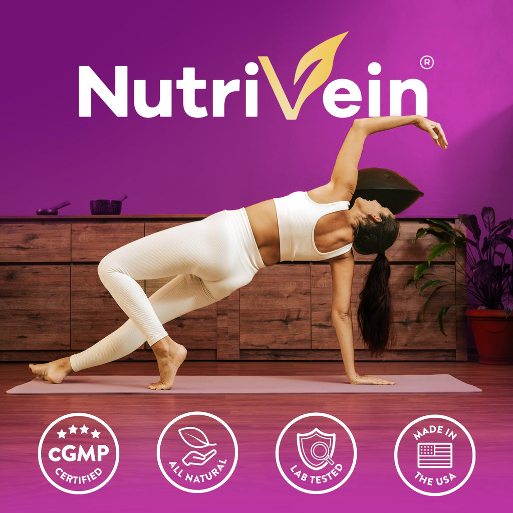 Nutrivein Premium Resveratrol 1450mg - 120 Caps: Pure Trans Resveratrol Supplement Enhanced with Green Tea Leaf & Acai Berry