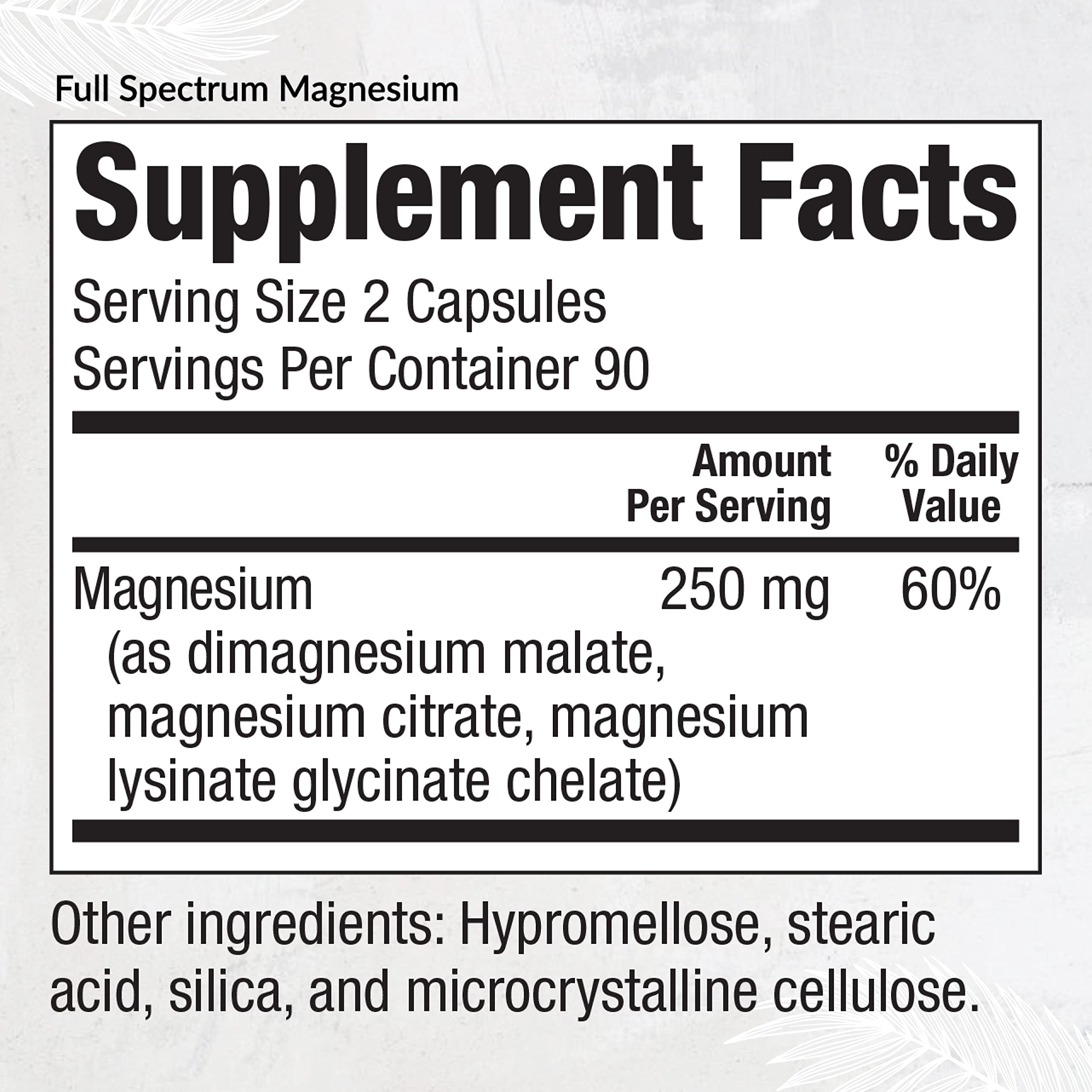 Equilife Full Spectrum Magnesium Supplement, Magnesium Glycinate, Citrate, & Malate, Bioavailable Mineral Blend, Dairy, Soy, & Gluten Free