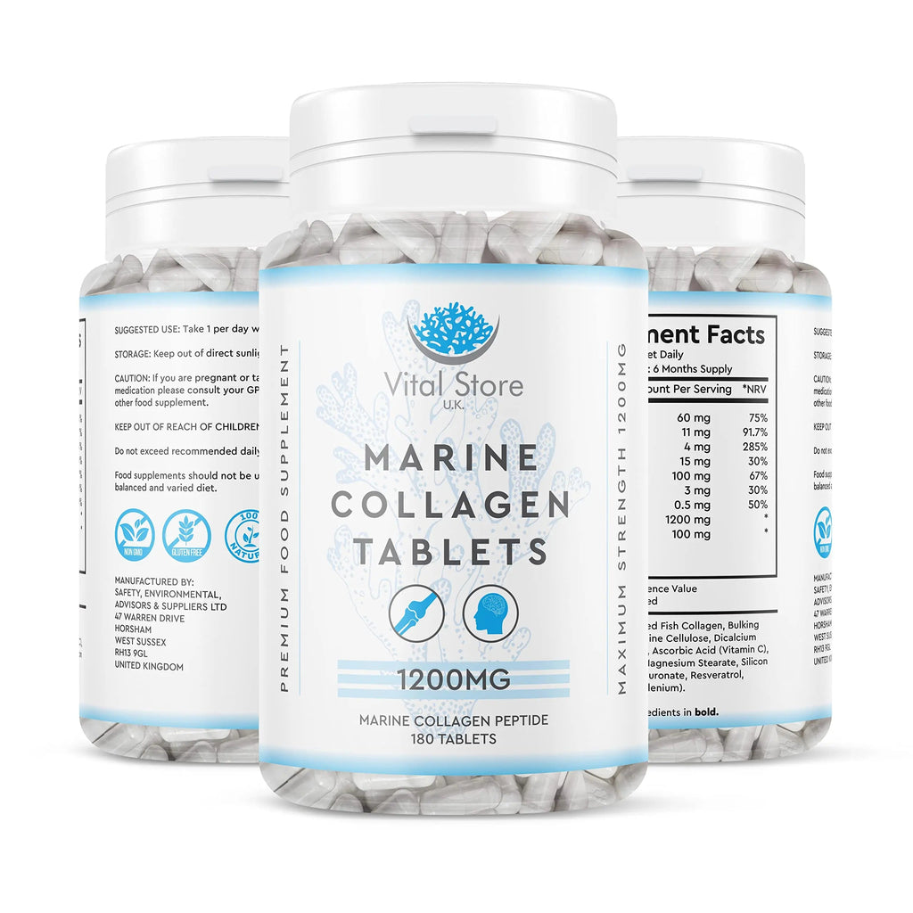 Marine Collagen Peptide Tablets 1200MG - 6 Month Supply - 180 High Strength Collagen Tablets My Store Au supplements