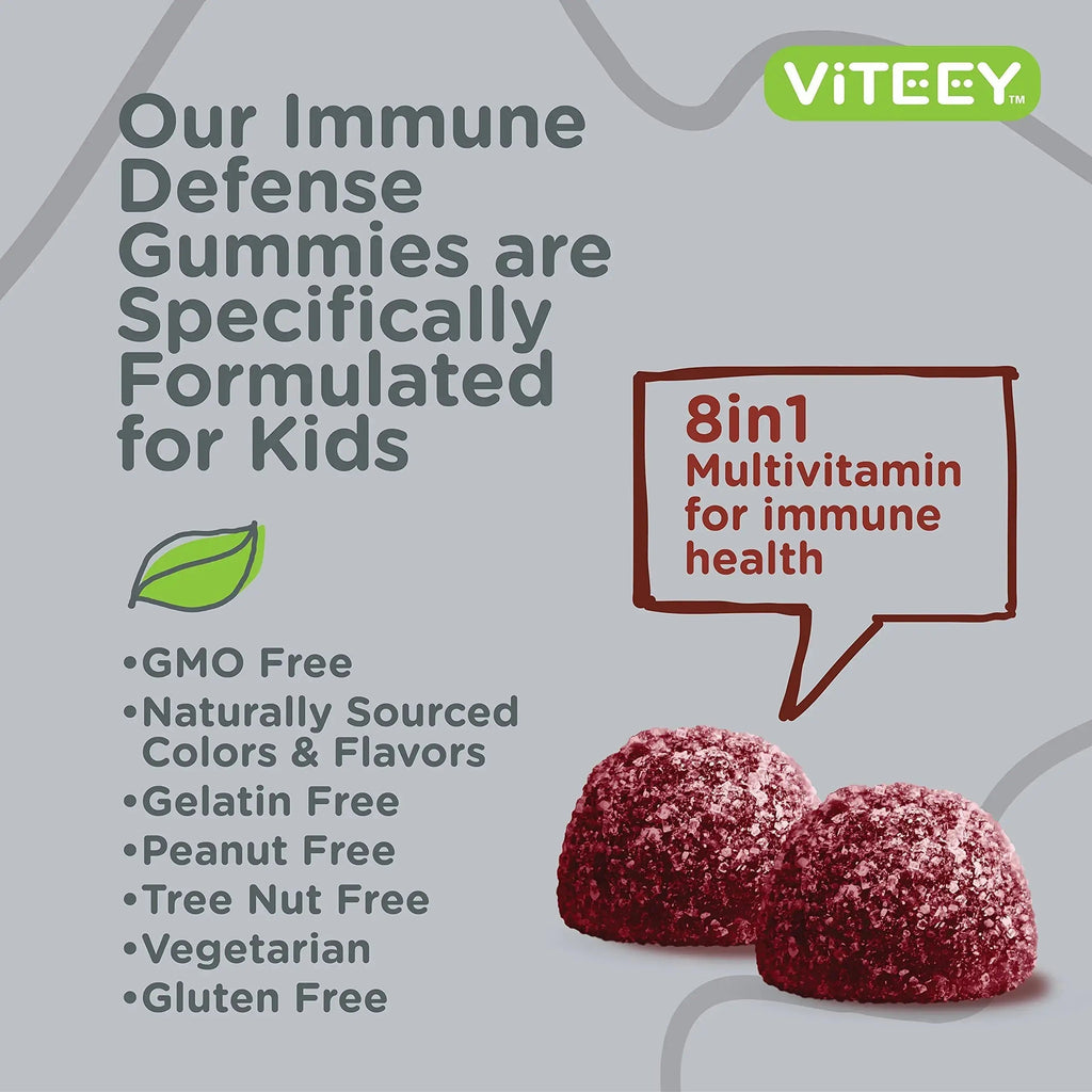 Viteey Kids Multivitamin Gummies with Probiotics - 8-1 Kids Vitamins for Immune Health Support with Vitamin C, D3, B12, B6 Viteey Au supplements