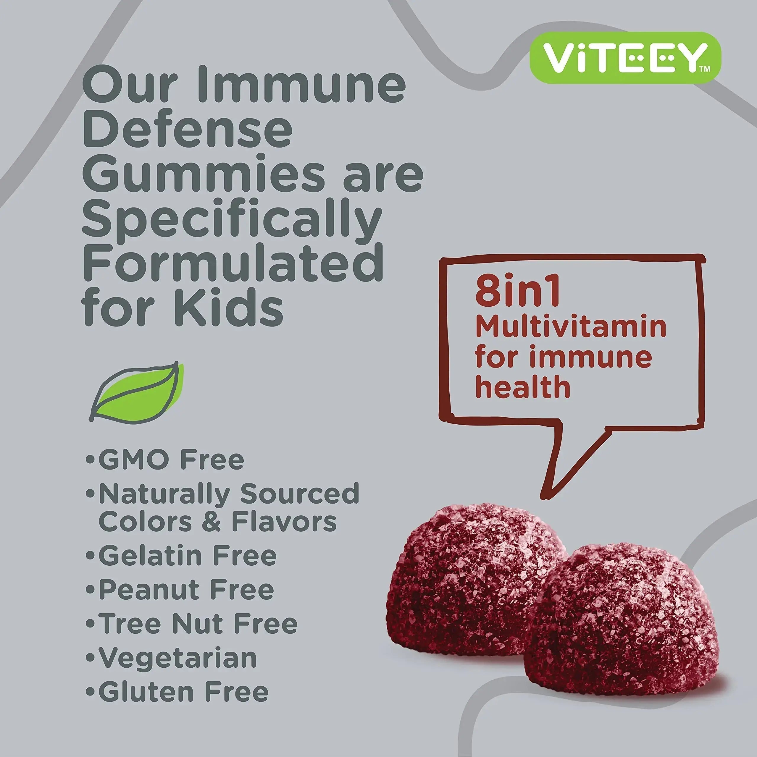 Viteey Kids Multivitamin Gummies with Probiotics - 8-1 Kids Vitamins for Immune Health Support with Vitamin C, D3, B12, B6 Viteey Au supplements